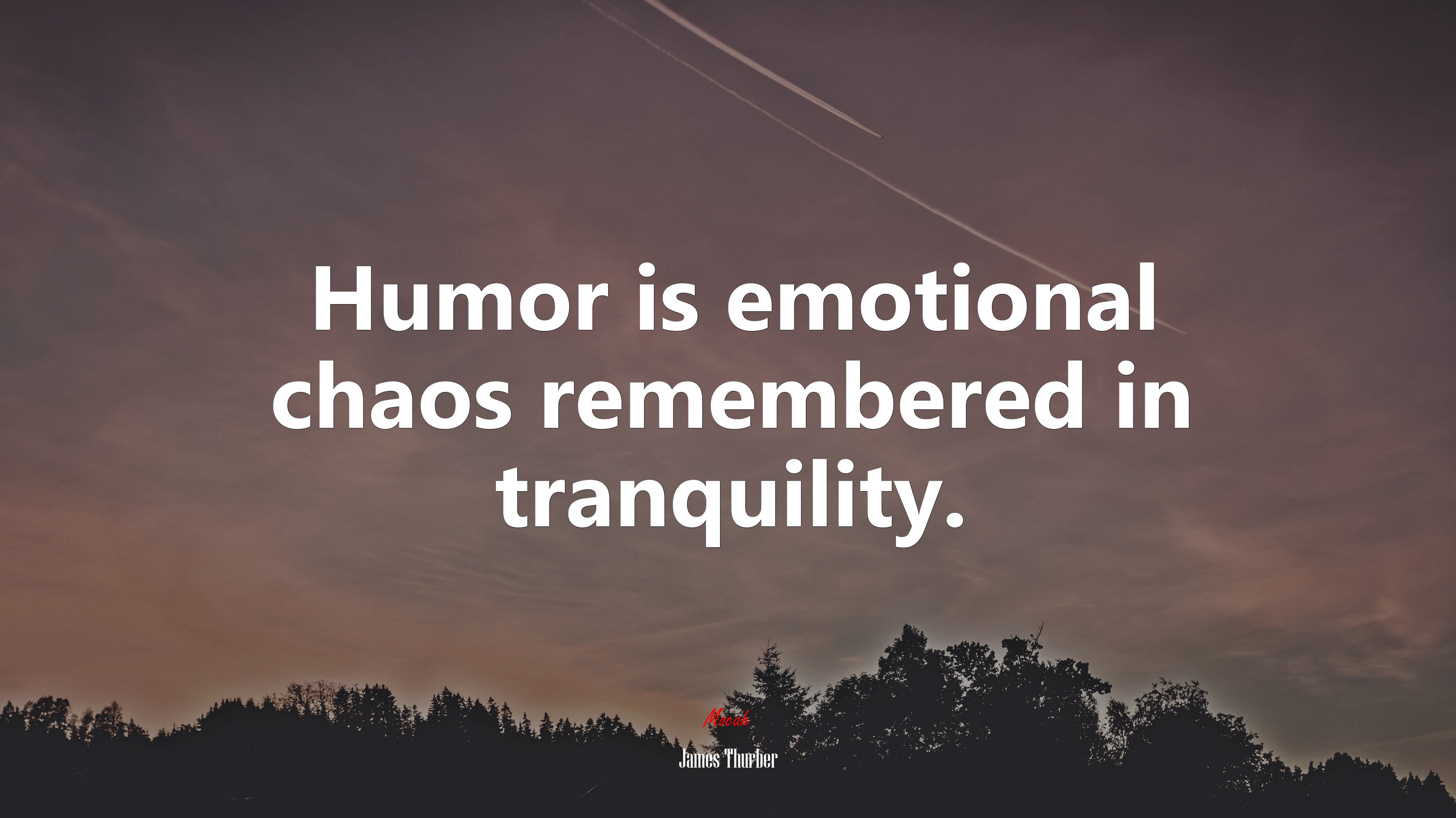Humor is emotional chaos remembered in tranquility. | James Thurber quote HD Wallpaper