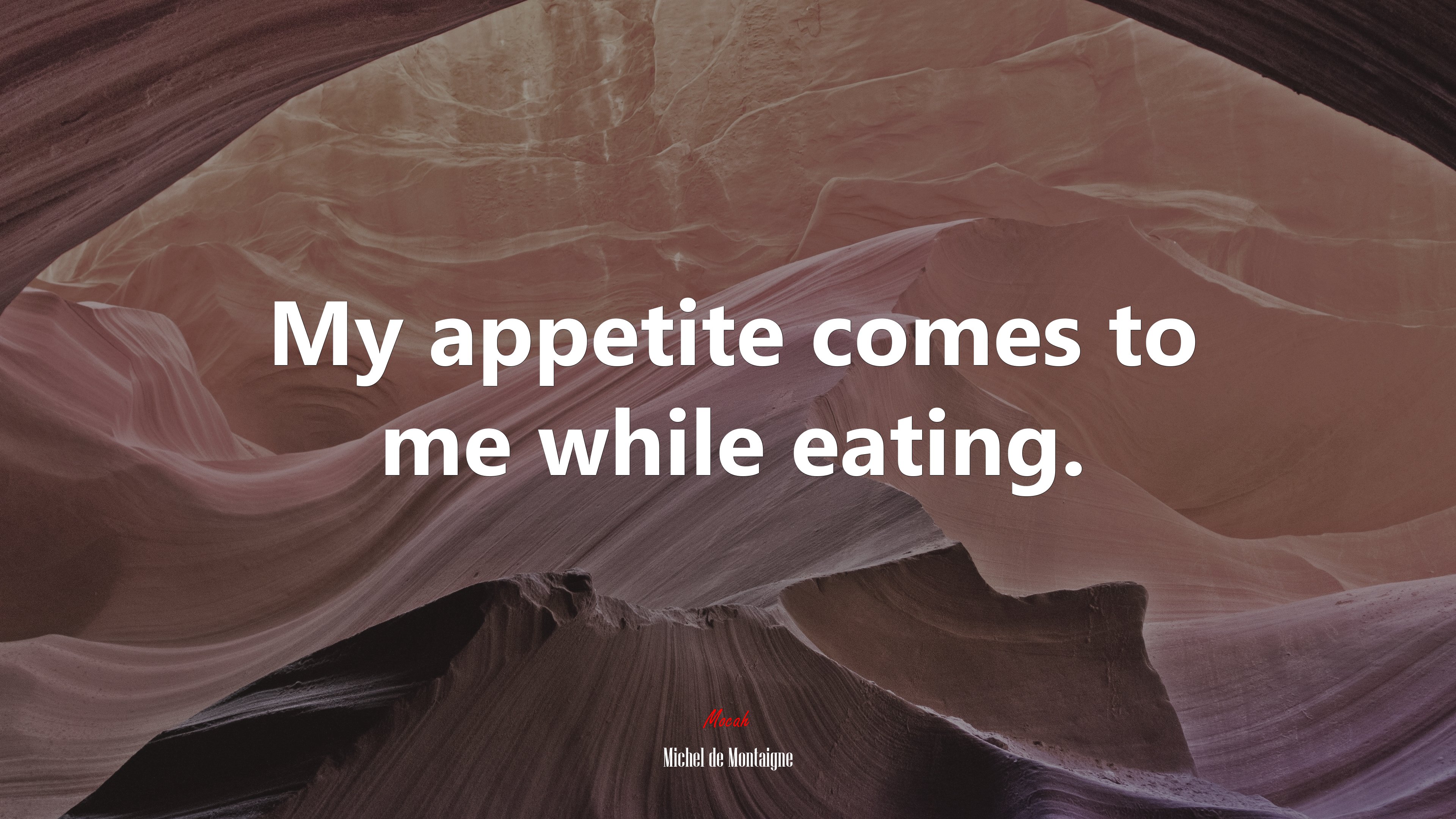 My appetite comes to me while eating. | Michel de Montaigne quote HD Wallpaper