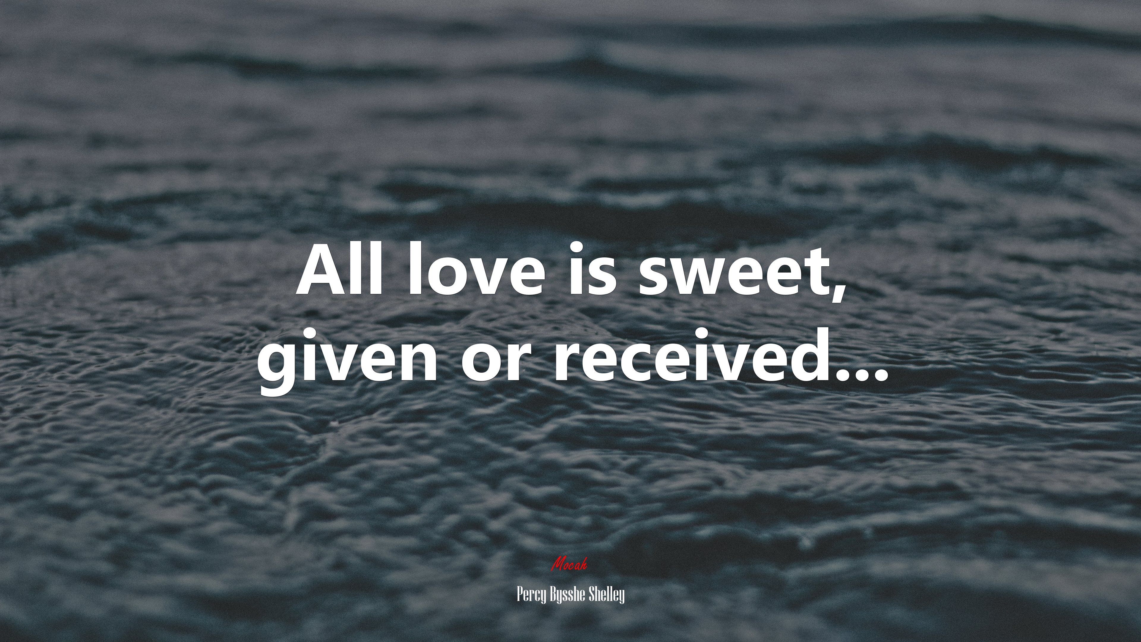 All love is sweet, given or received... | Percy Bysshe Shelley quote HD Wallpaper