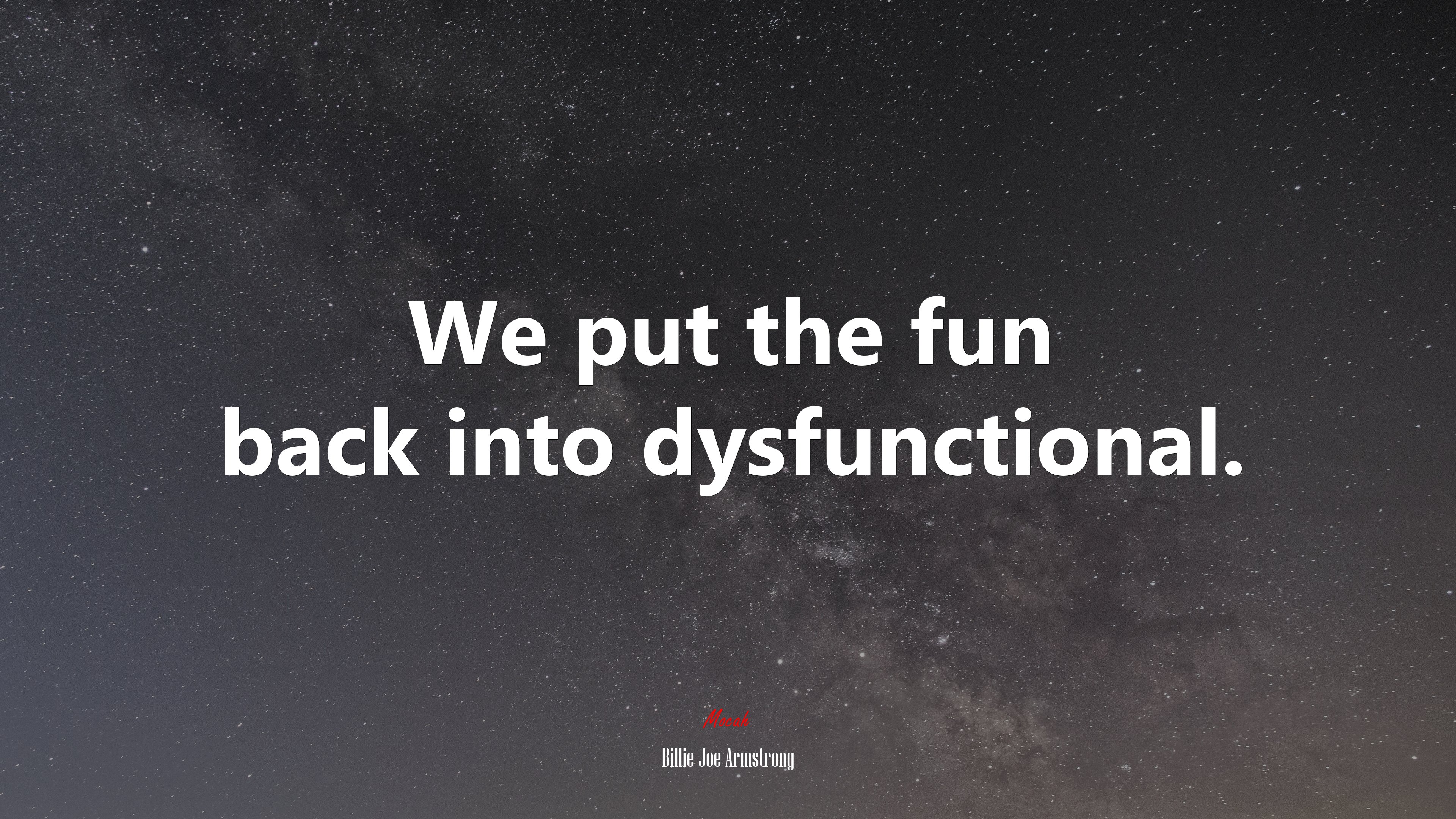 We put the fun back into dysfunctional. | Billie Joe Armstrong quote HD Wallpaper