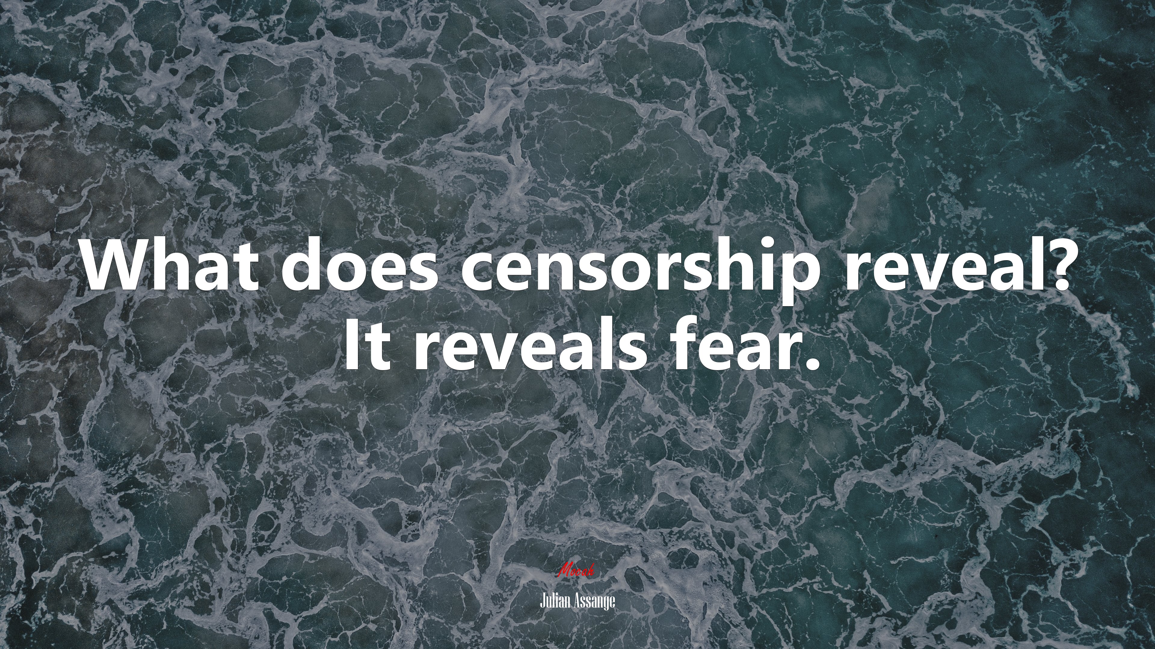 What does censorship reveal? It reveals fear. | Julian Assange quote HD Wallpaper