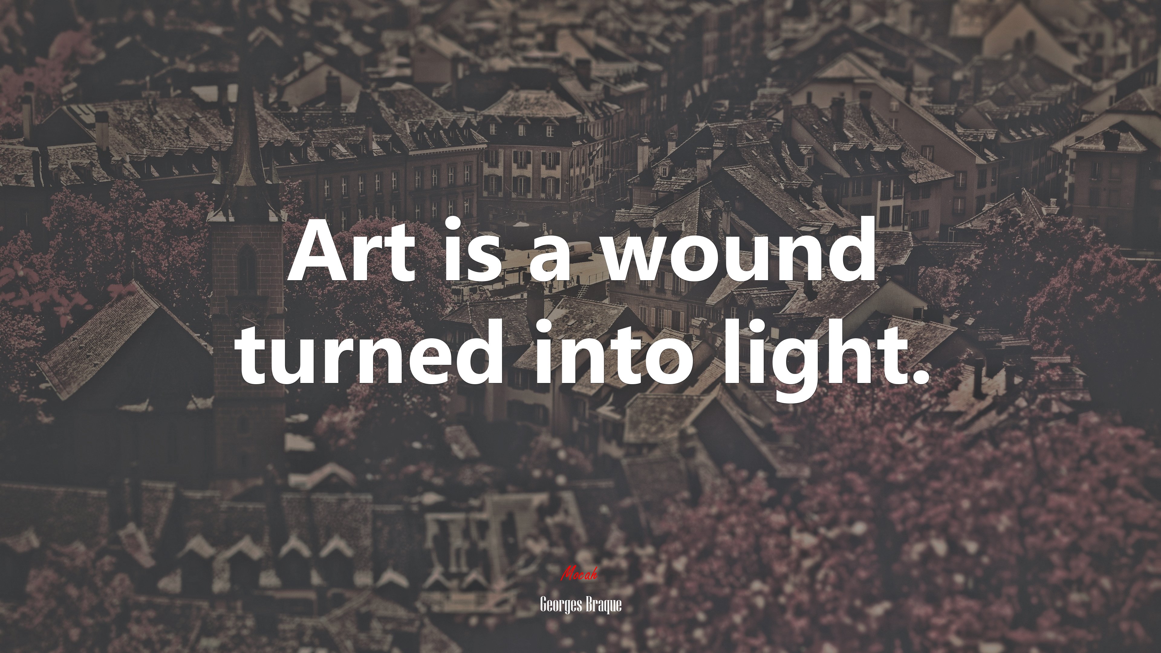 Art is a wound turned into light. | Georges Braque quote HD Wallpaper