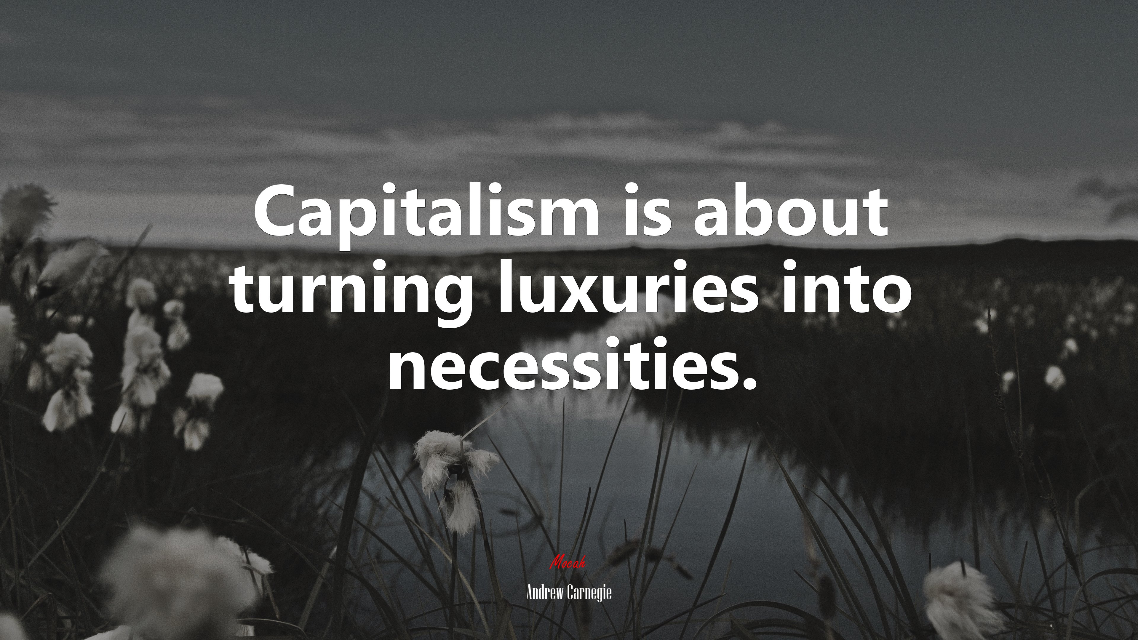 Capitalism is about turning luxuries into necessities. | Andrew Carnegie quote HD Wallpaper