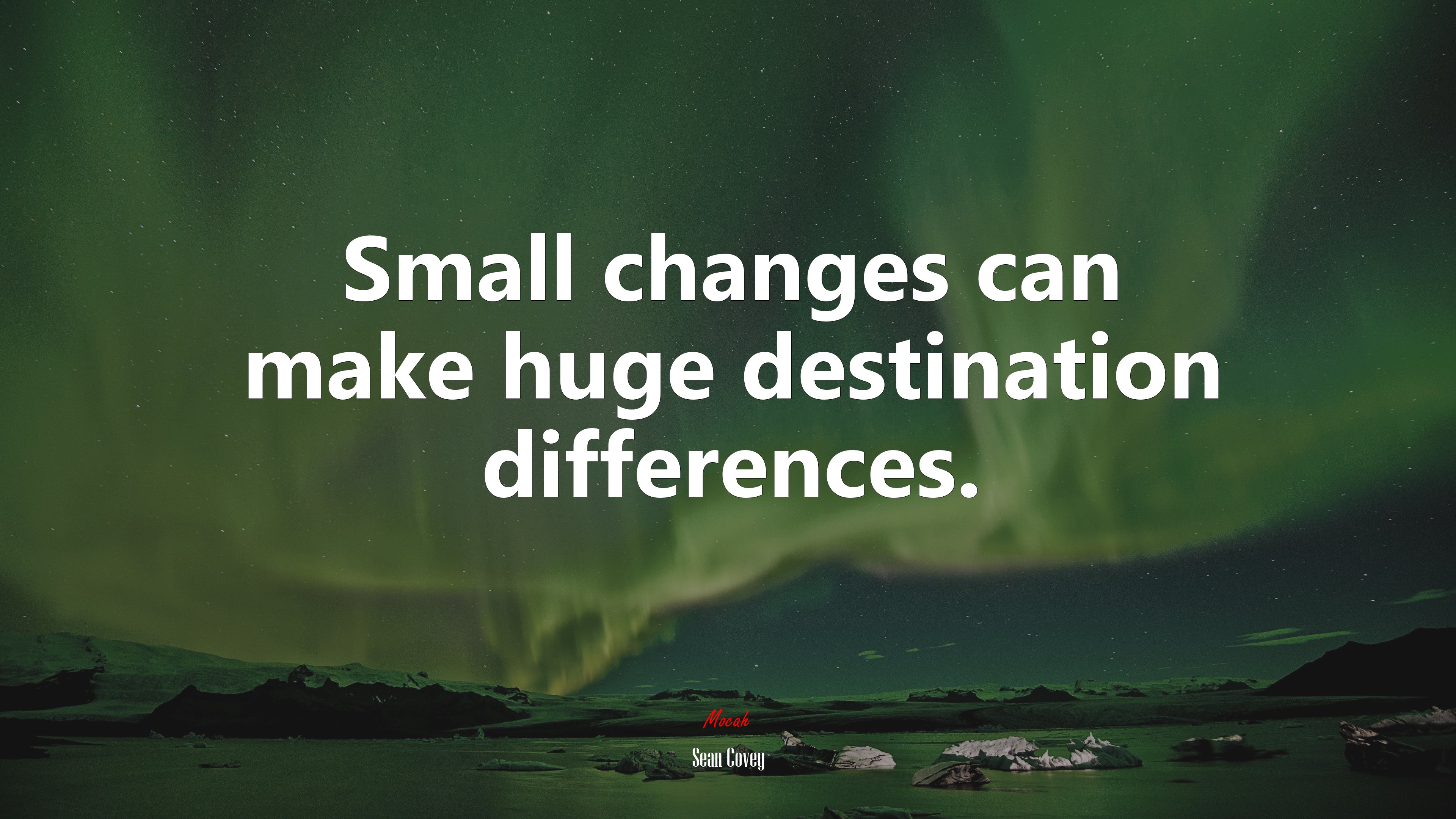 Small changes can make huge destination differences. | Sean Covey quote HD Wallpaper