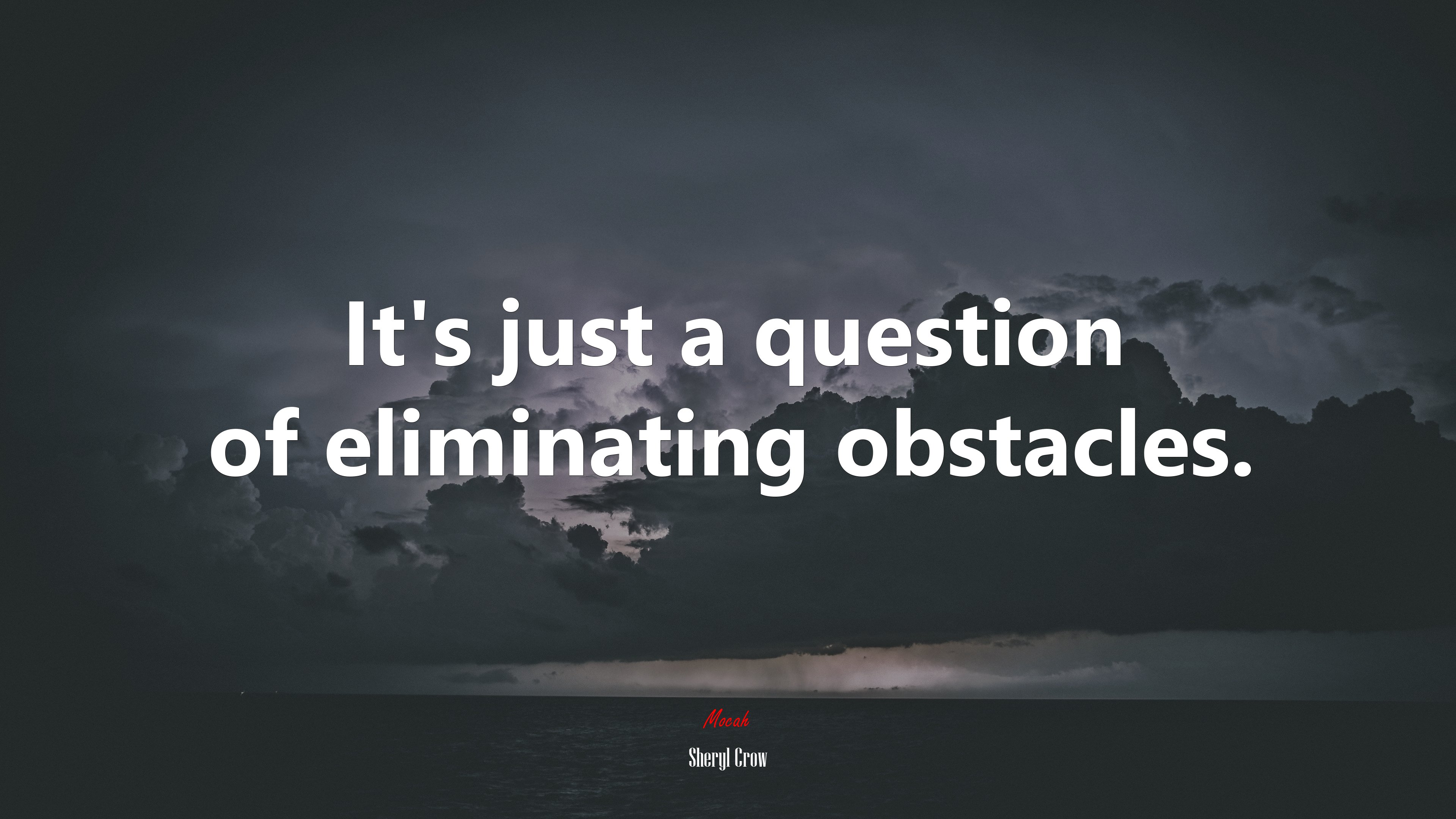 It’s just a question of eliminating obstacles. | Sheryl Crow quote HD Wallpaper