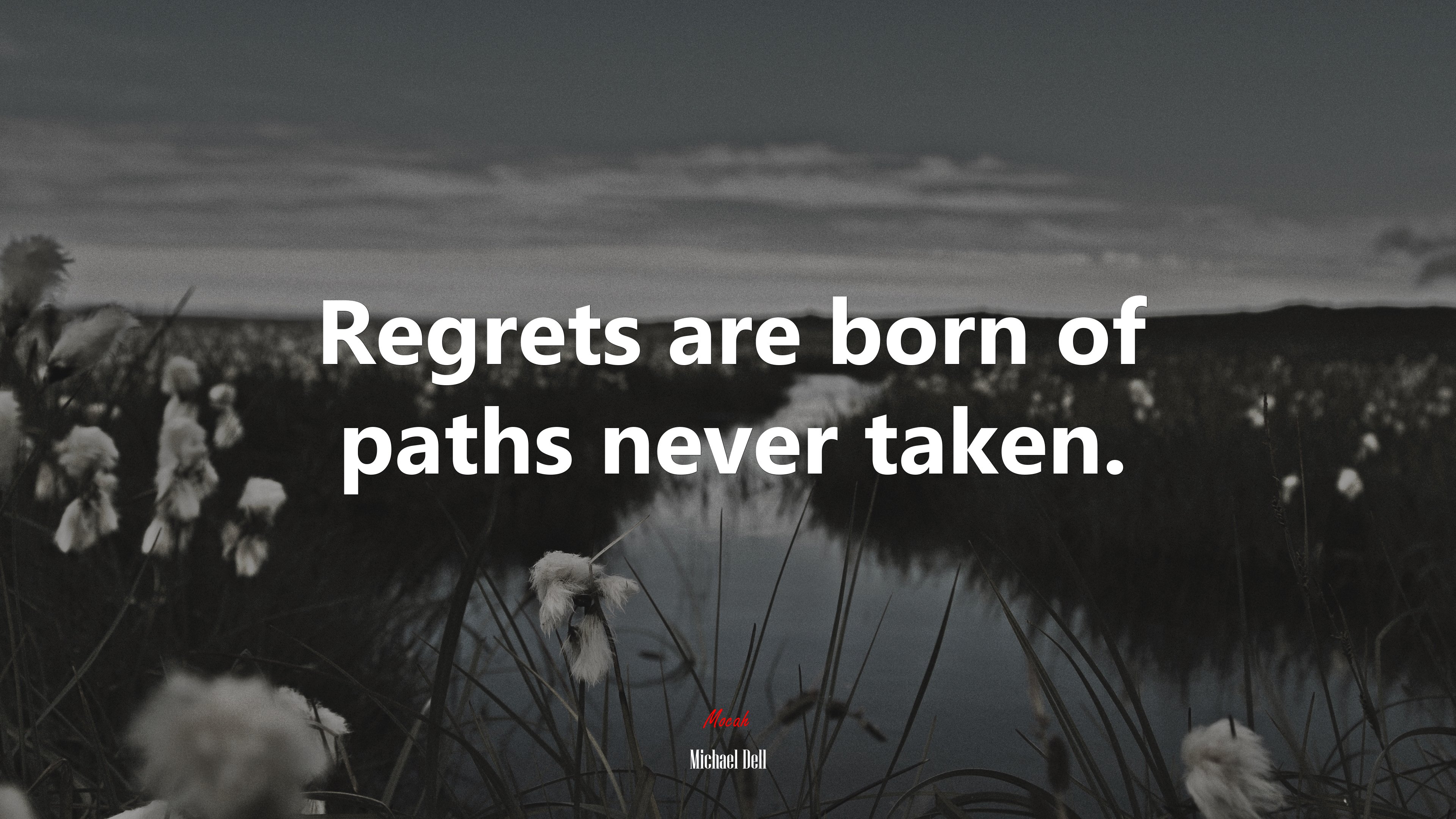 Regrets are born of paths never taken. | Michael Dell quote HD Wallpaper