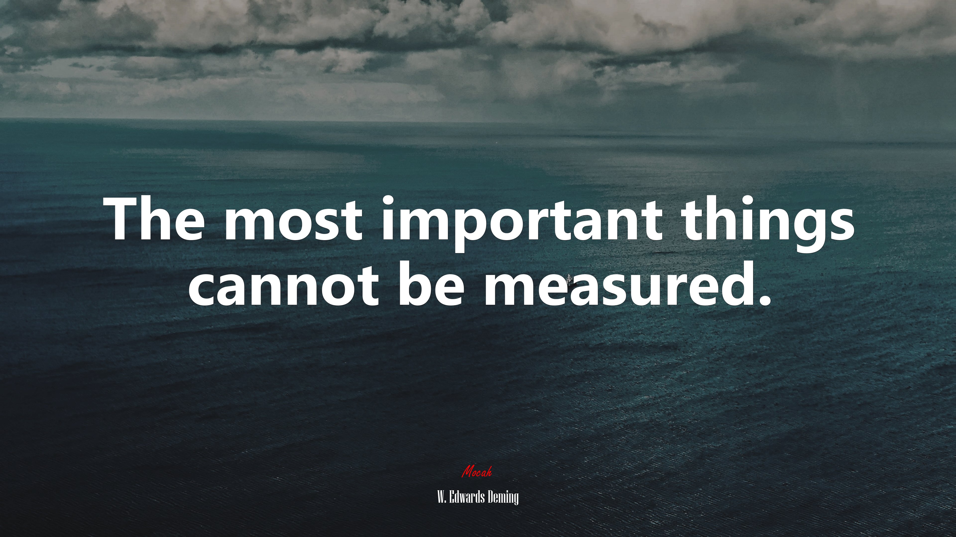 The most important things cannot be measured. | W. Edwards Deming quote HD Wallpaper