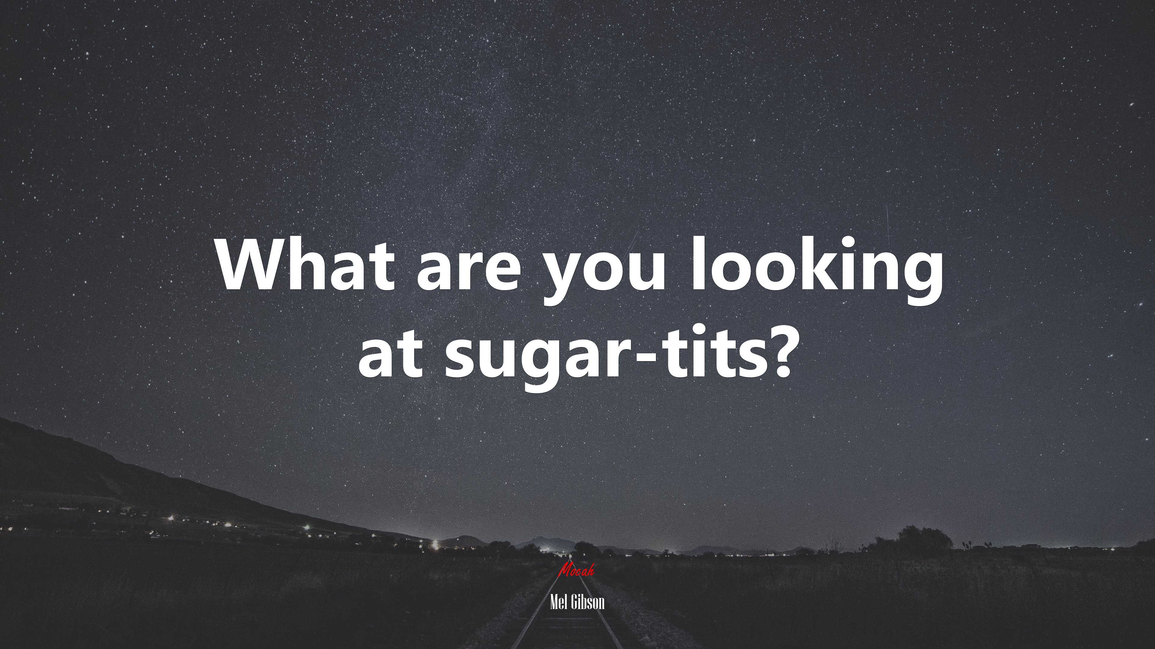 What are you looking at sugar-tits? | Mel Gibson quote HD Wallpaper