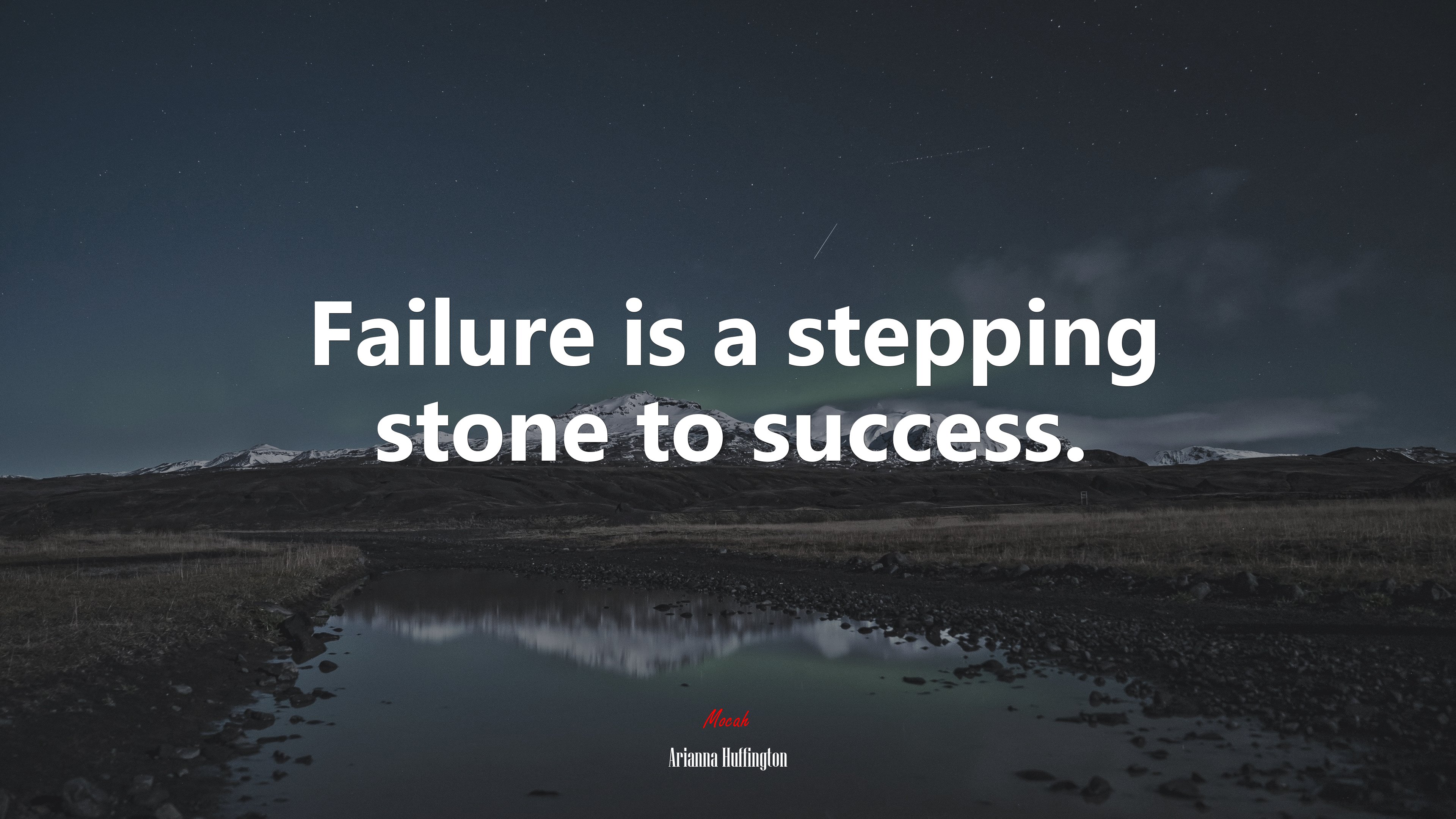 Failure is a stepping stone to success. | Arianna Huffington quote HD Wallpaper
