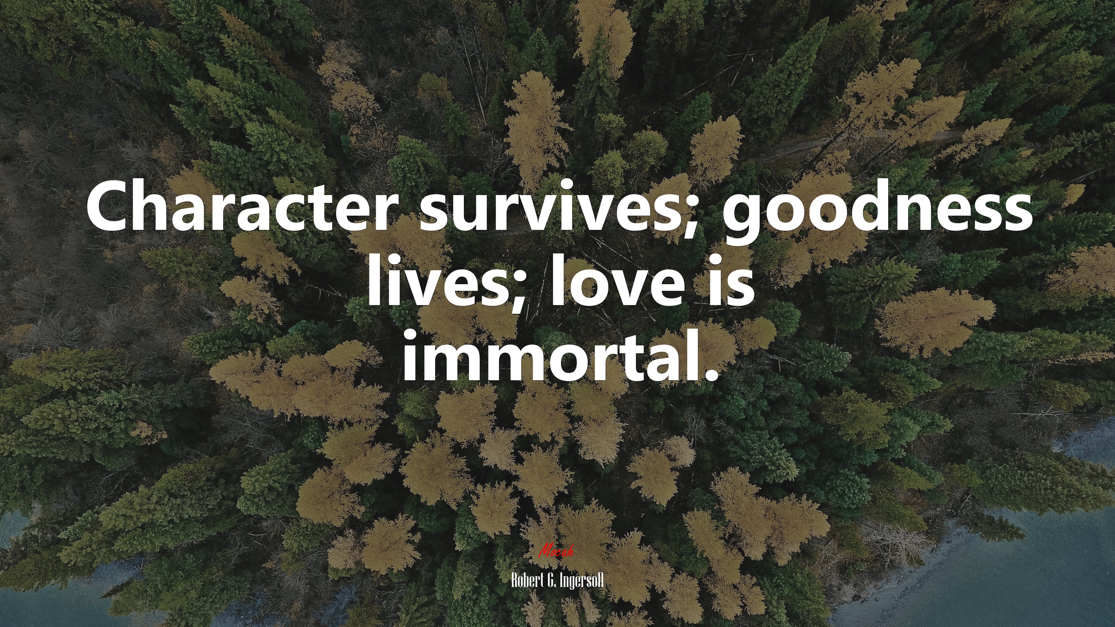 Character survives; goodness lives; love is immortal. | Robert G. Ingersoll quote HD Wallpaper