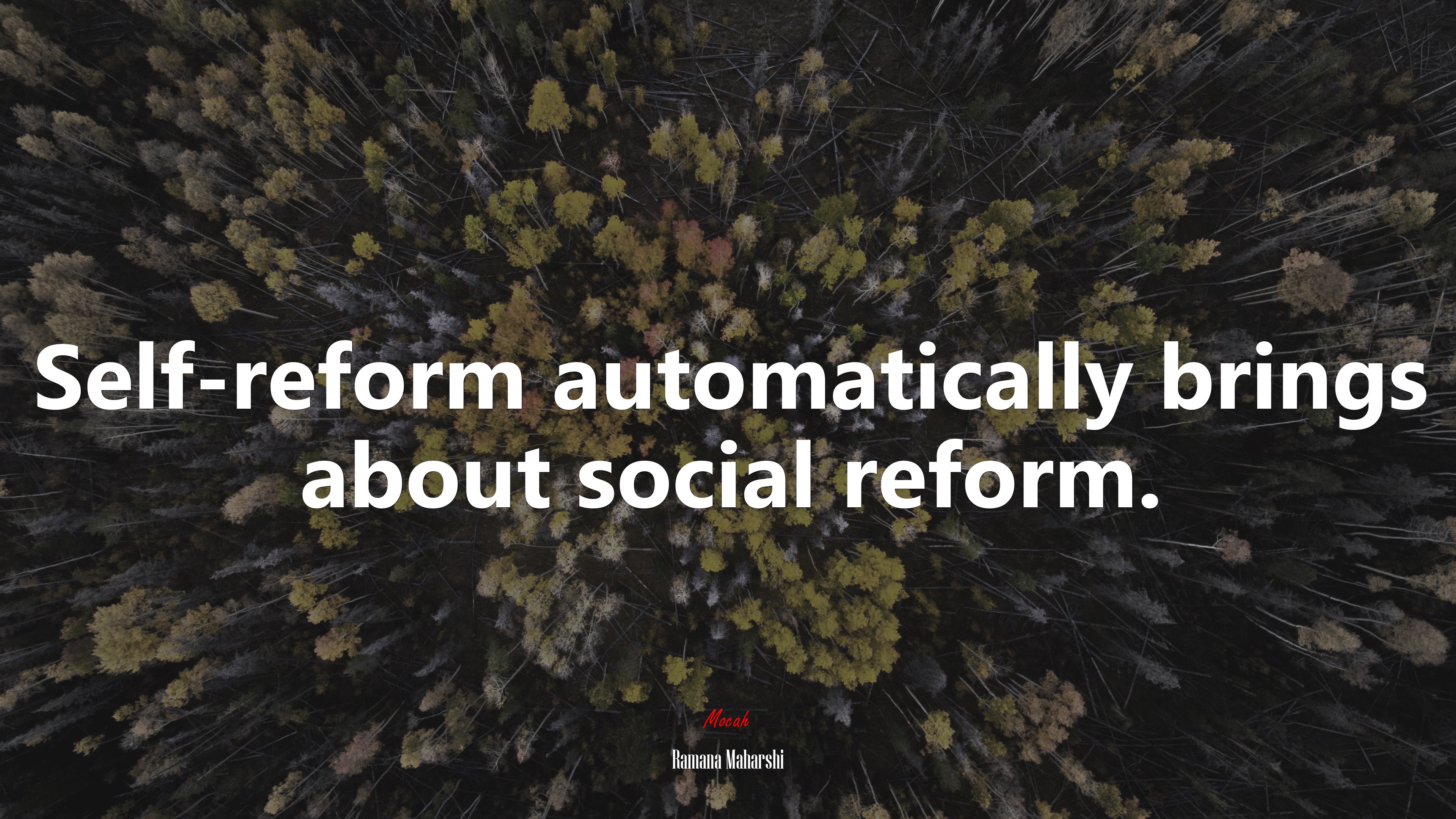 Self-reform automatically brings about social reform. | Ramana Maharshi quote HD Wallpaper