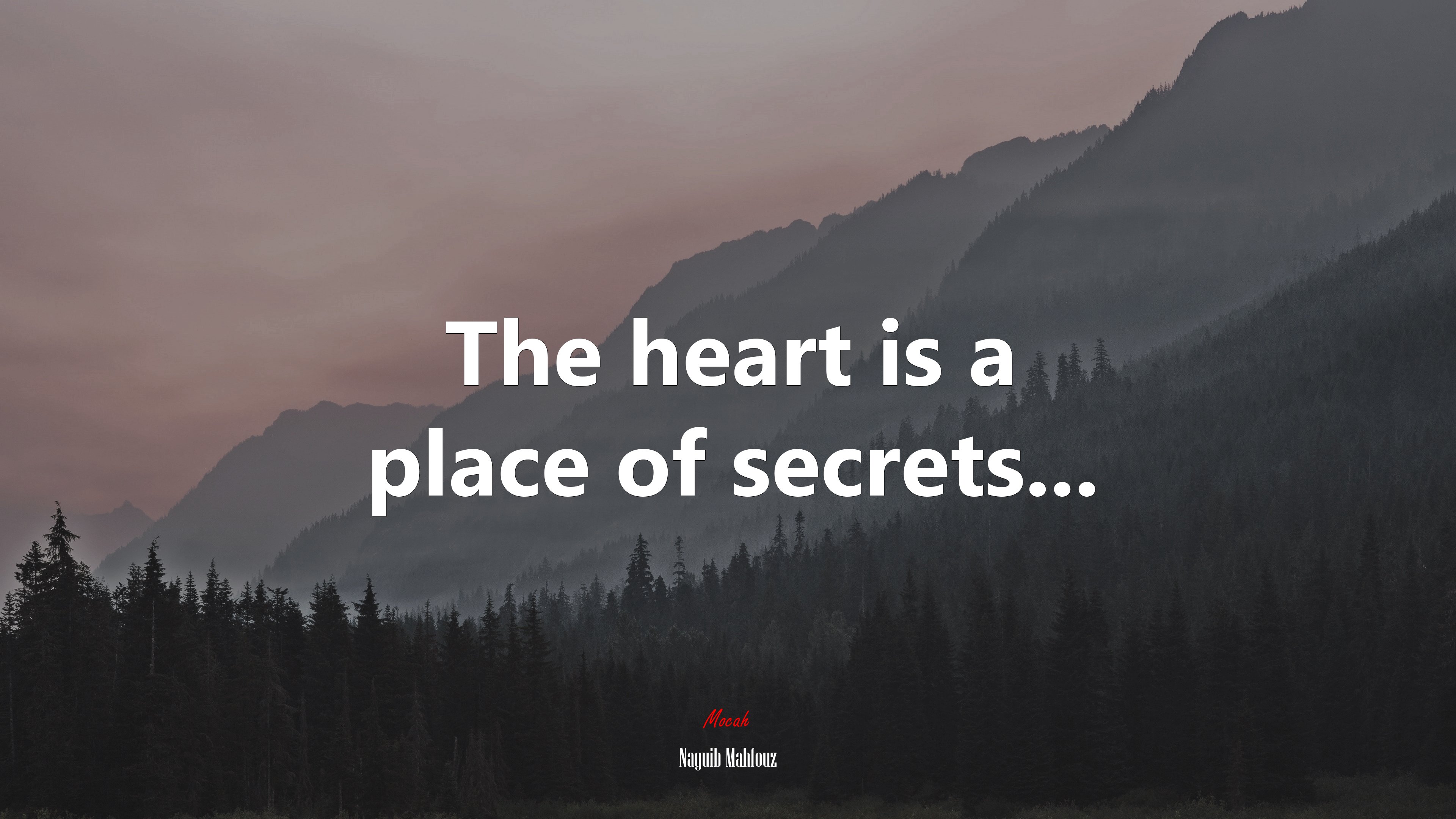 The heart is a place of secrets... | Naguib Mahfouz quote HD Wallpaper