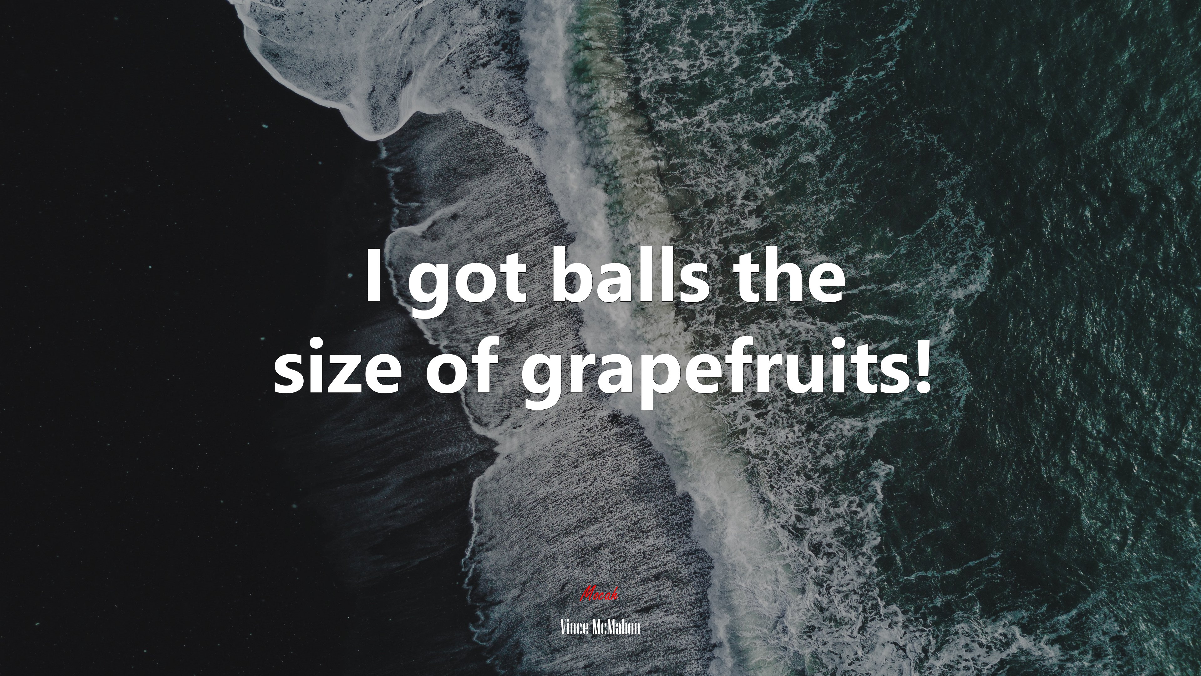 I got balls the size of grapefruits! | Vince McMahon quote HD Wallpaper