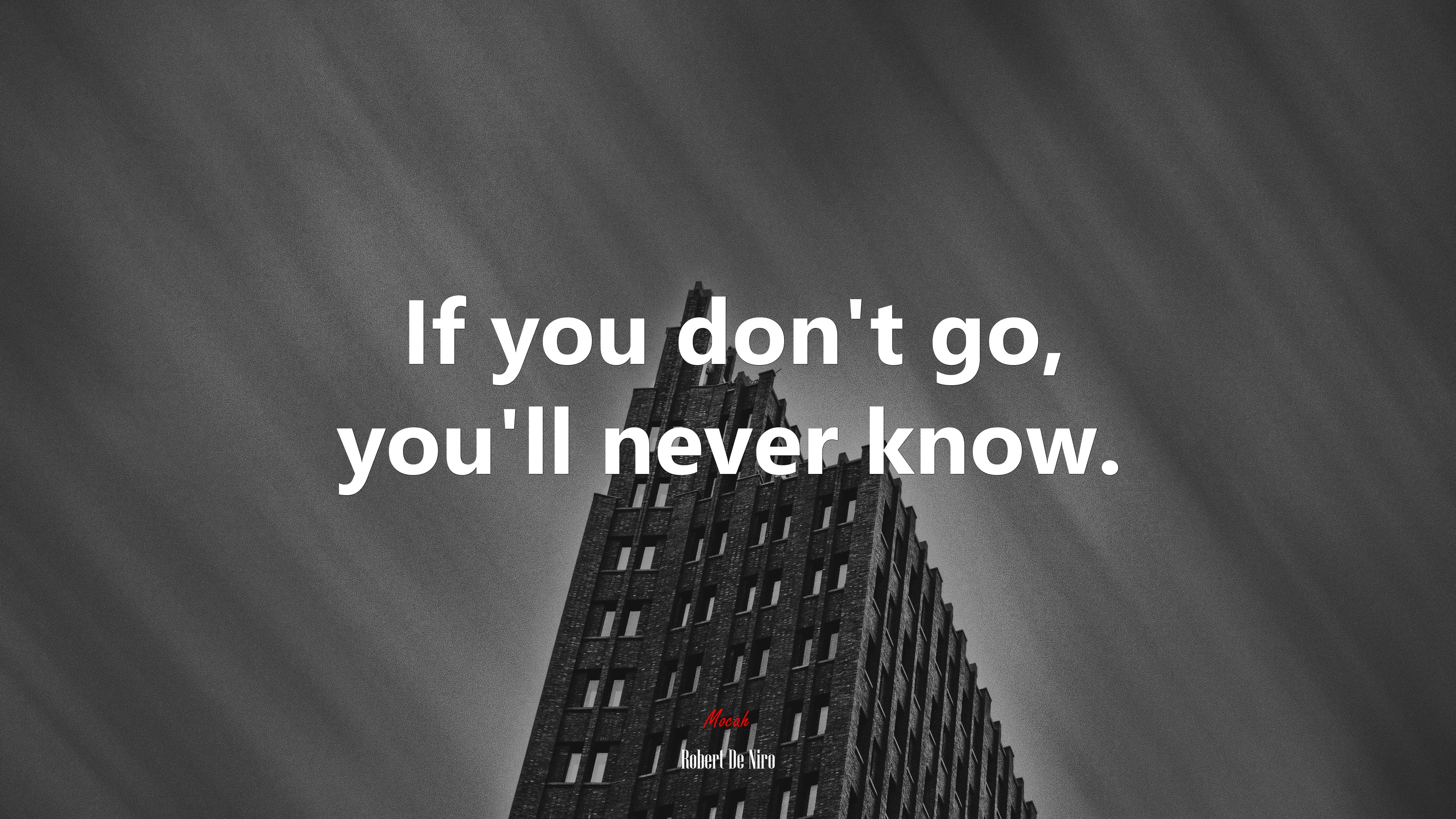 If you don’t go, you’ll never know. | Robert De Niro quote HD Wallpaper