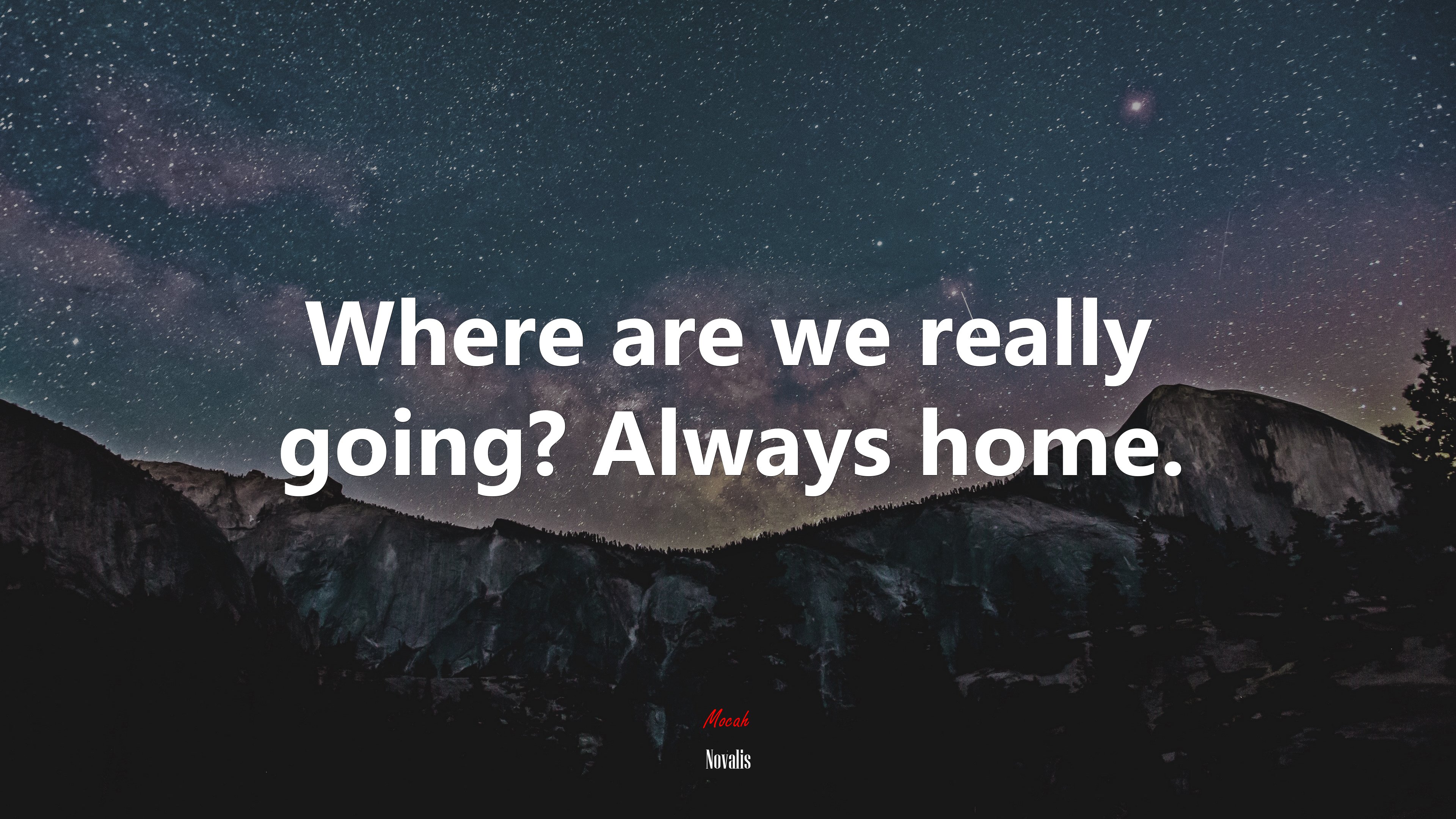 Where are we really going? Always home. | Novalis quote HD Wallpaper