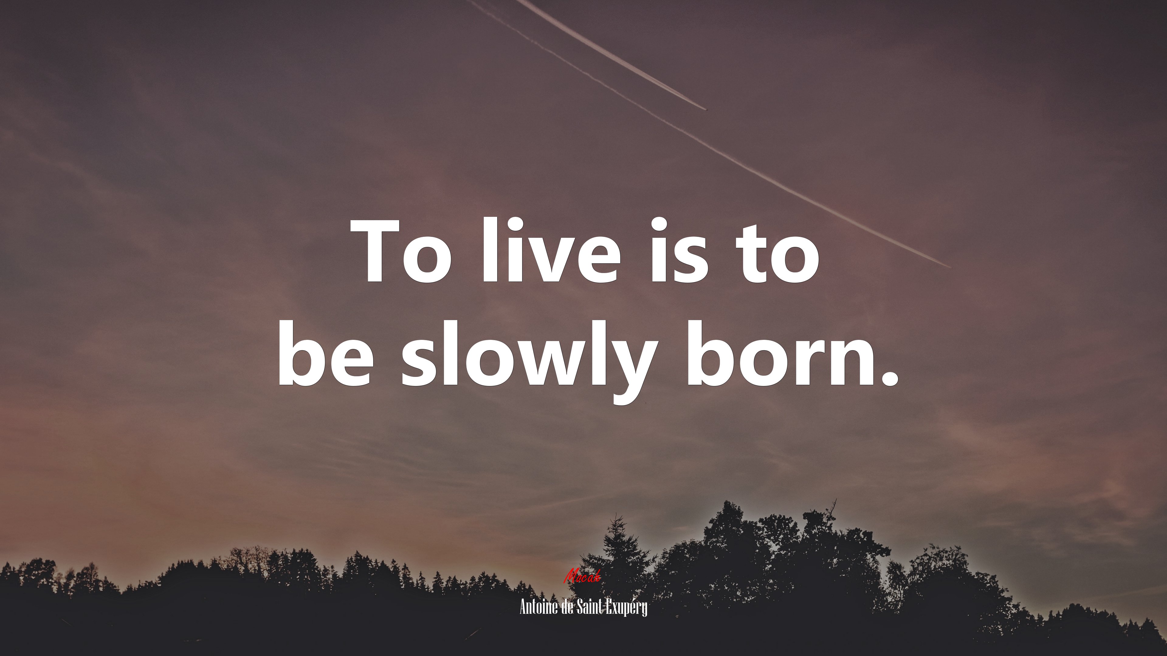 To live is to be slowly born. | Antoine de Saint-Exupéry quote HD Wallpaper