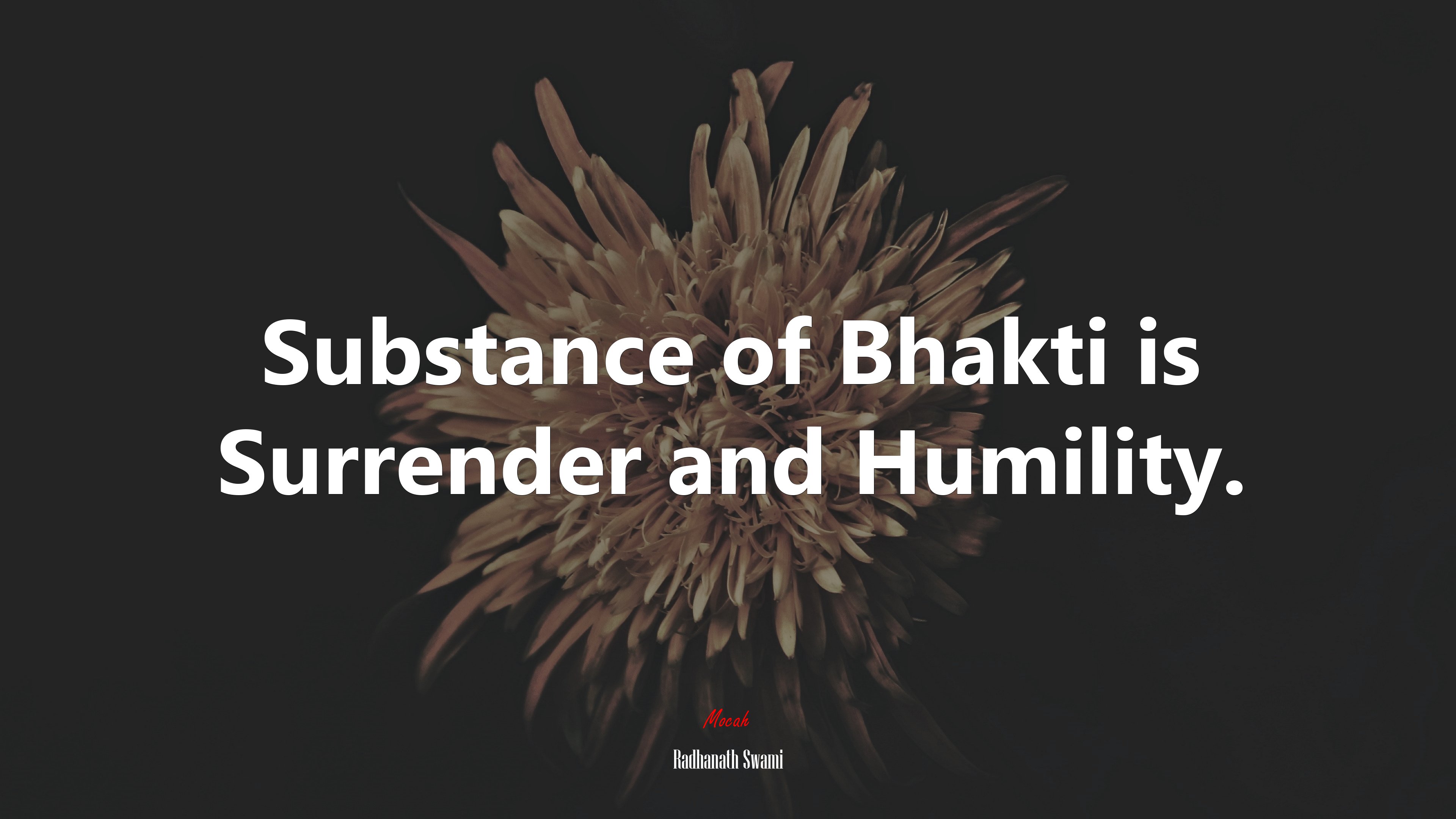 Substance of Bhakti is Surrender and Humility. | Radhanath Swami quote HD Wallpaper