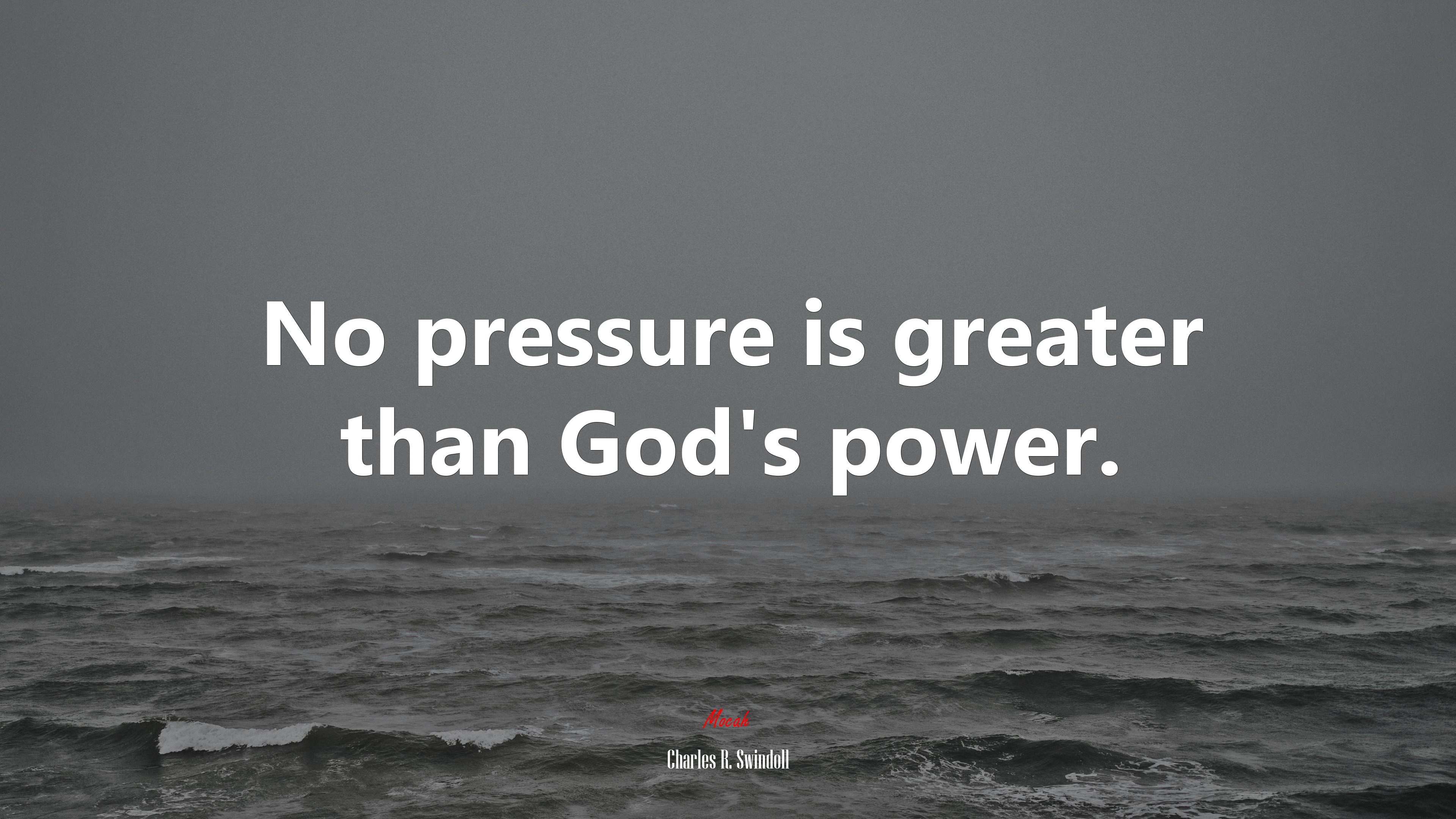 No pressure is greater than God’s power. | Charles R. Swindoll quote HD Wallpaper