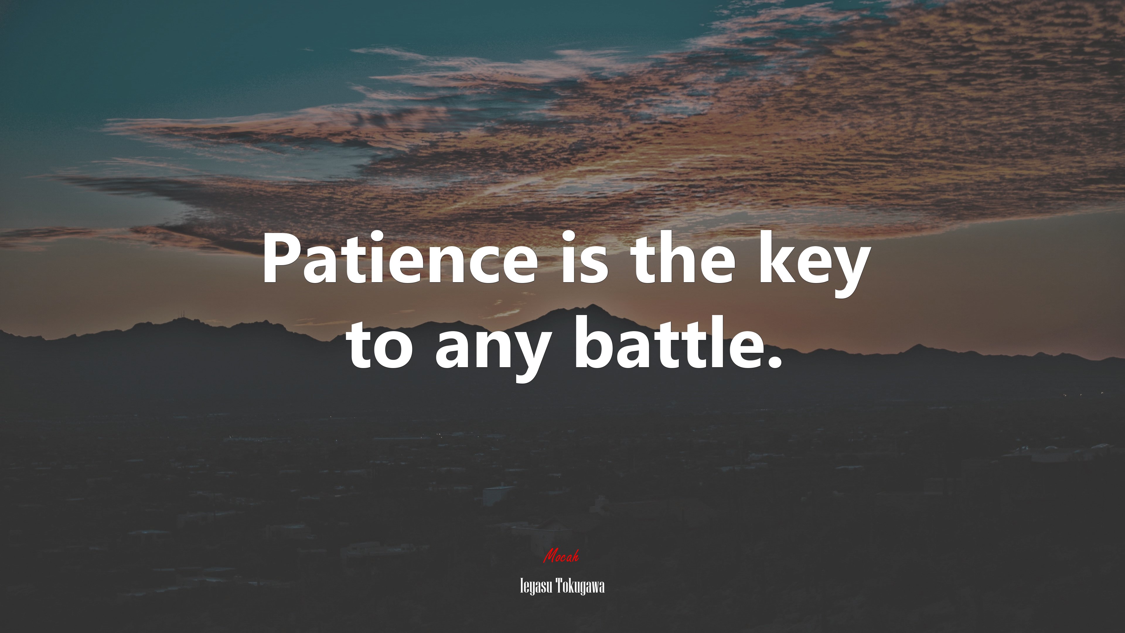 Patience is the key to any battle. | Ieyasu Tokugawa quote HD Wallpaper