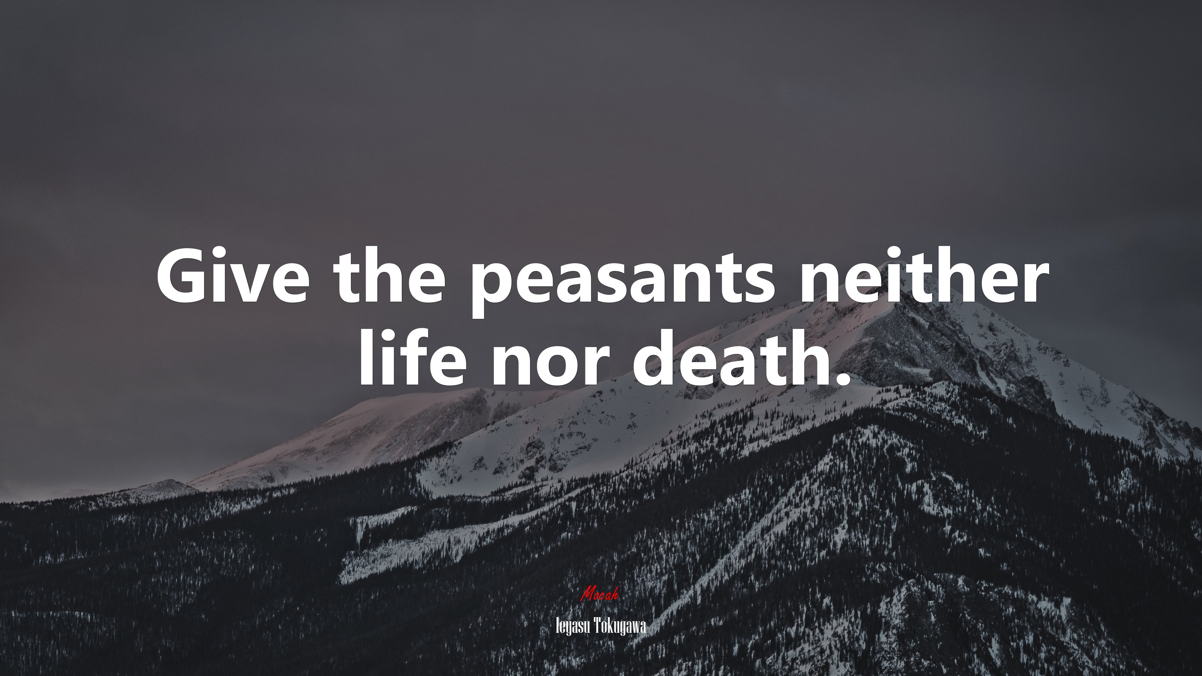 Give the peasants neither life nor death. | Ieyasu Tokugawa quote HD Wallpaper