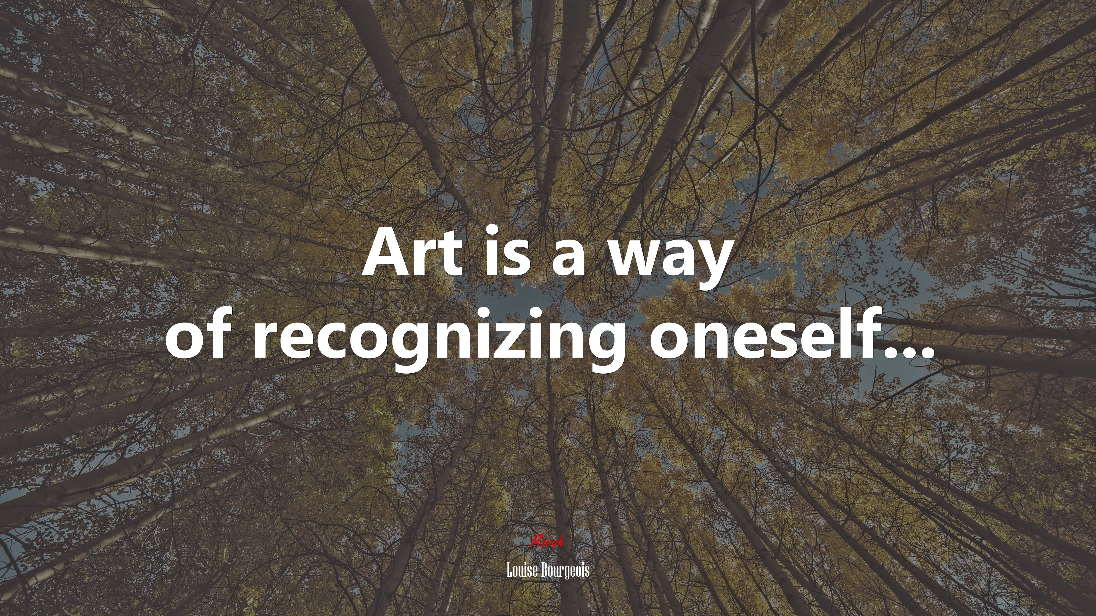 Art is a way of recognizing oneself... | Louise Bourgeois quote HD Wallpaper