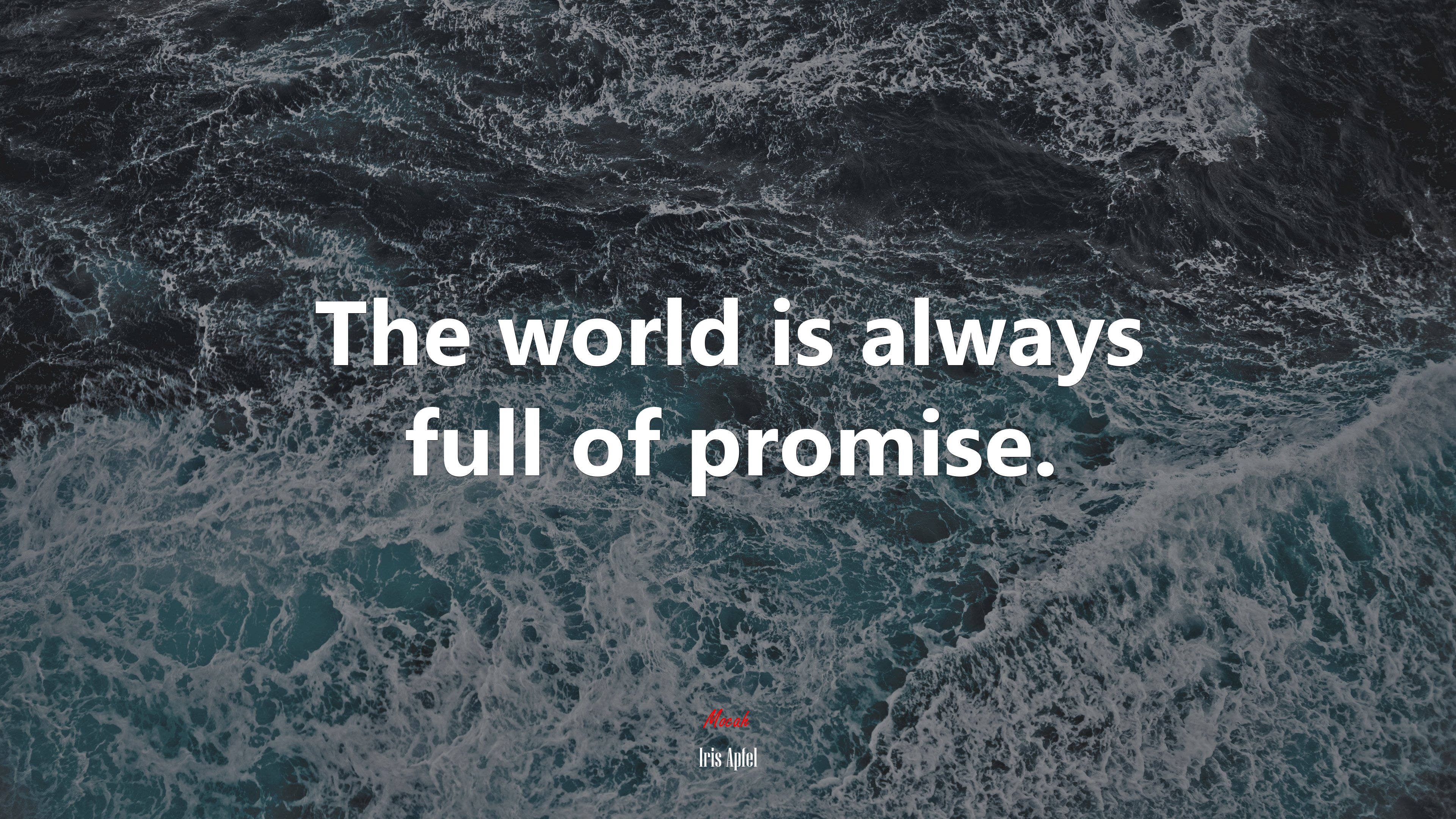 The world is always full of promise. | Iris Apfel quote HD Wallpaper