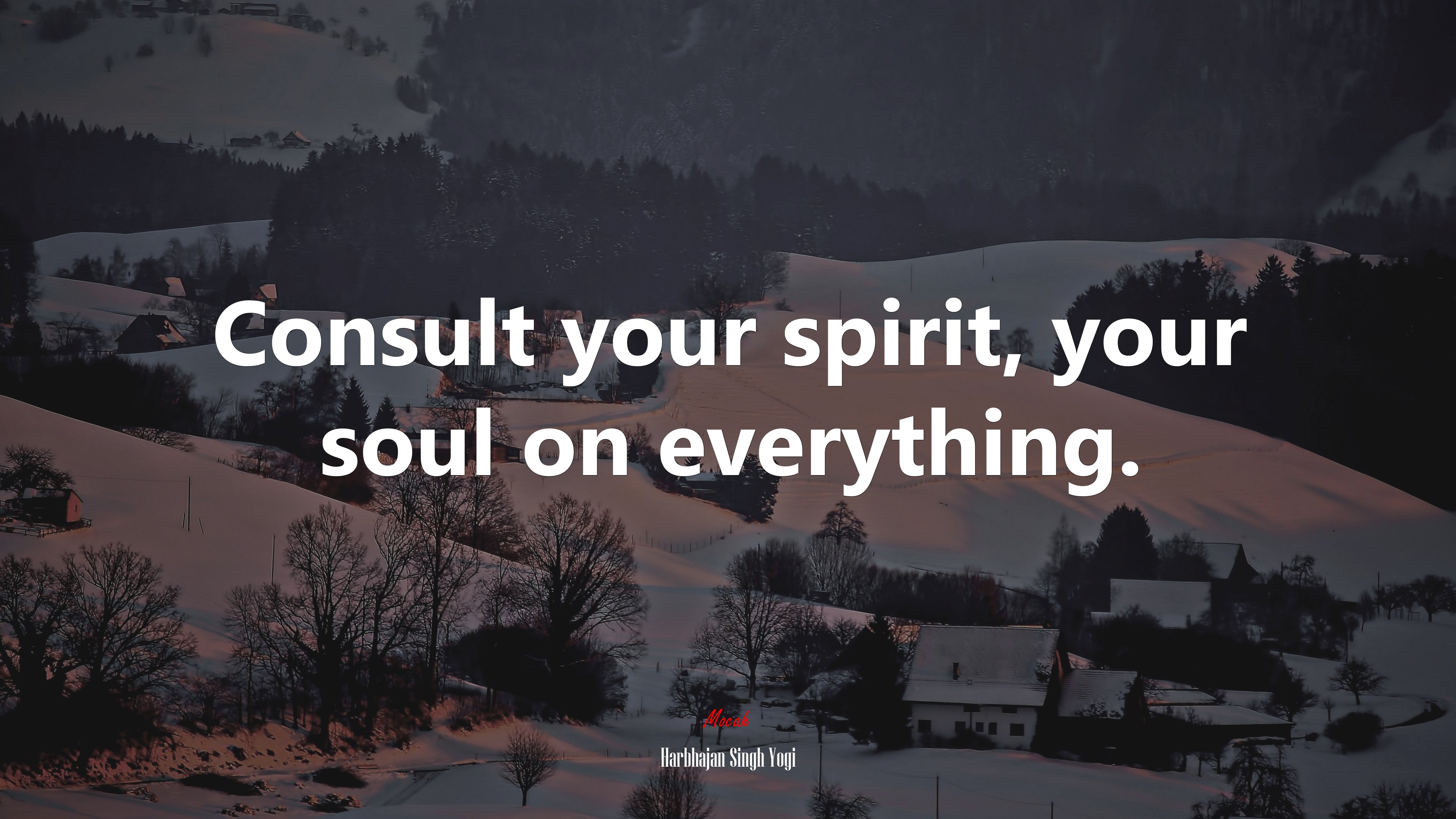 Consult your spirit, your soul on everything. | Harbhajan Singh Yogi quote HD Wallpaper