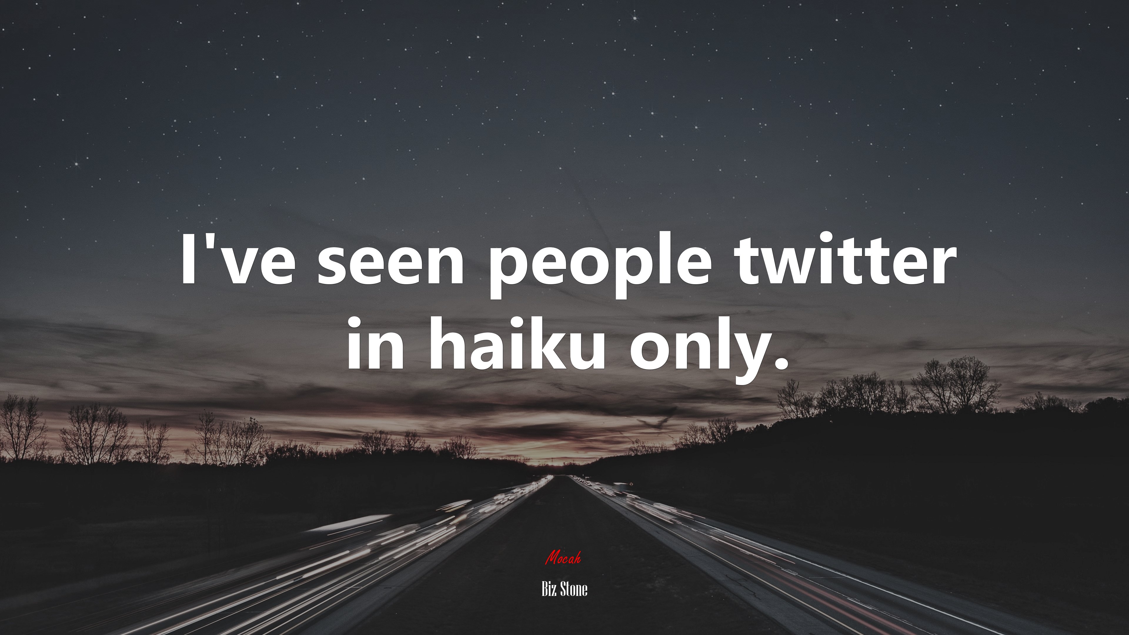 I’ve seen people twitter in haiku only. | Biz Stone quote HD Wallpaper