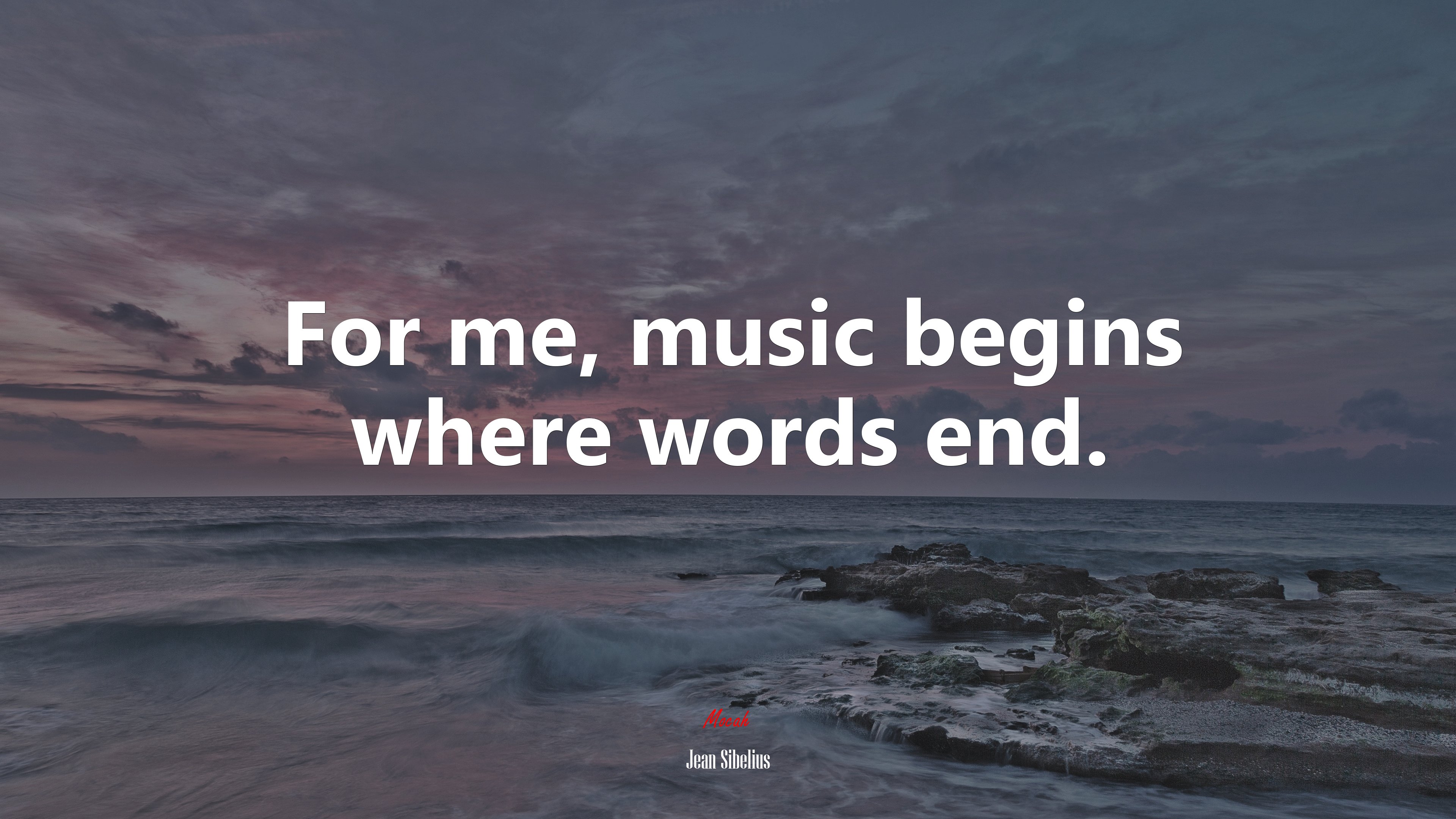 For me, music begins where words end. | Jean Sibelius quote HD Wallpaper