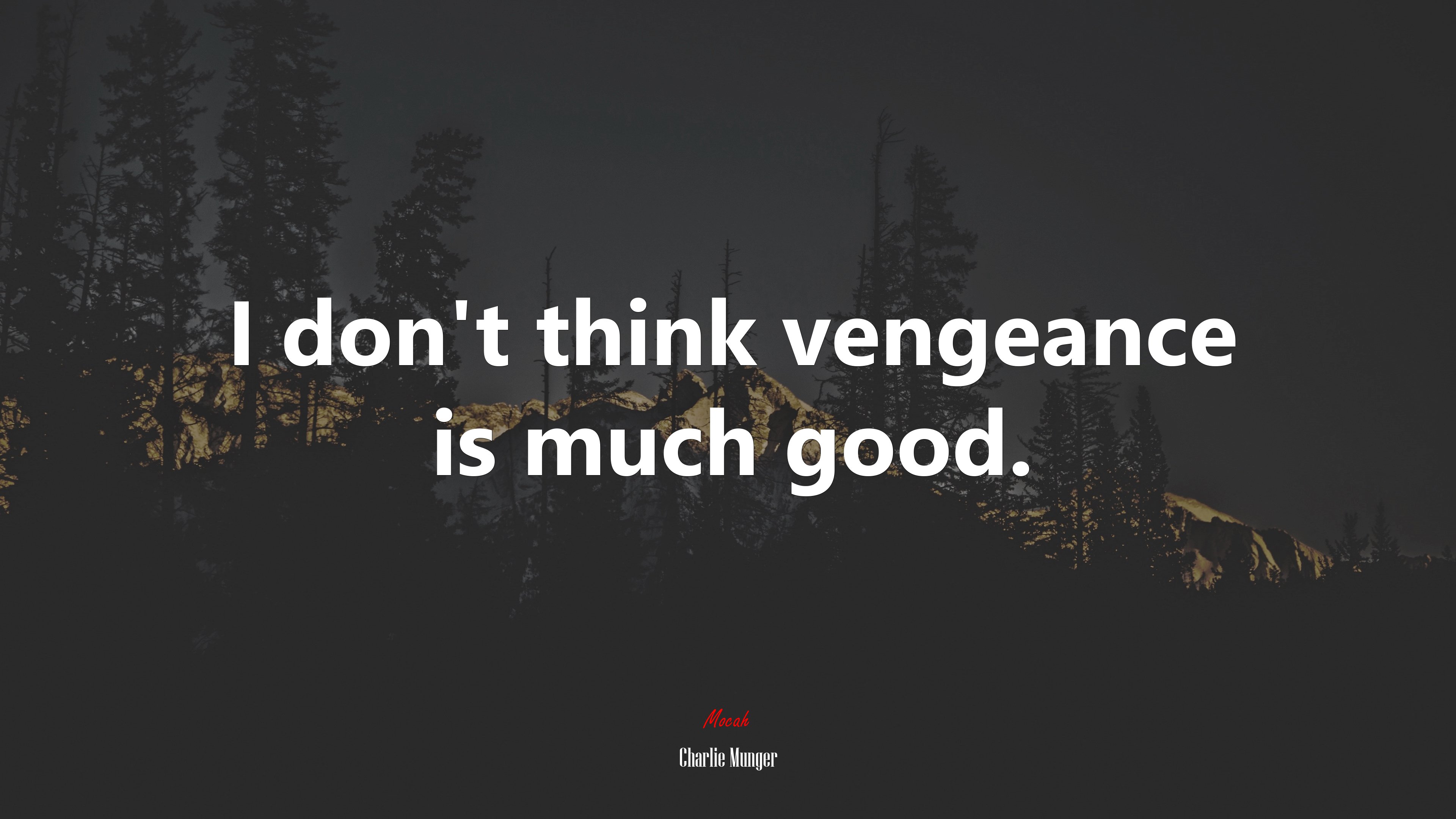 I don’t think vengeance is much good. | Charlie Munger quote HD Wallpaper