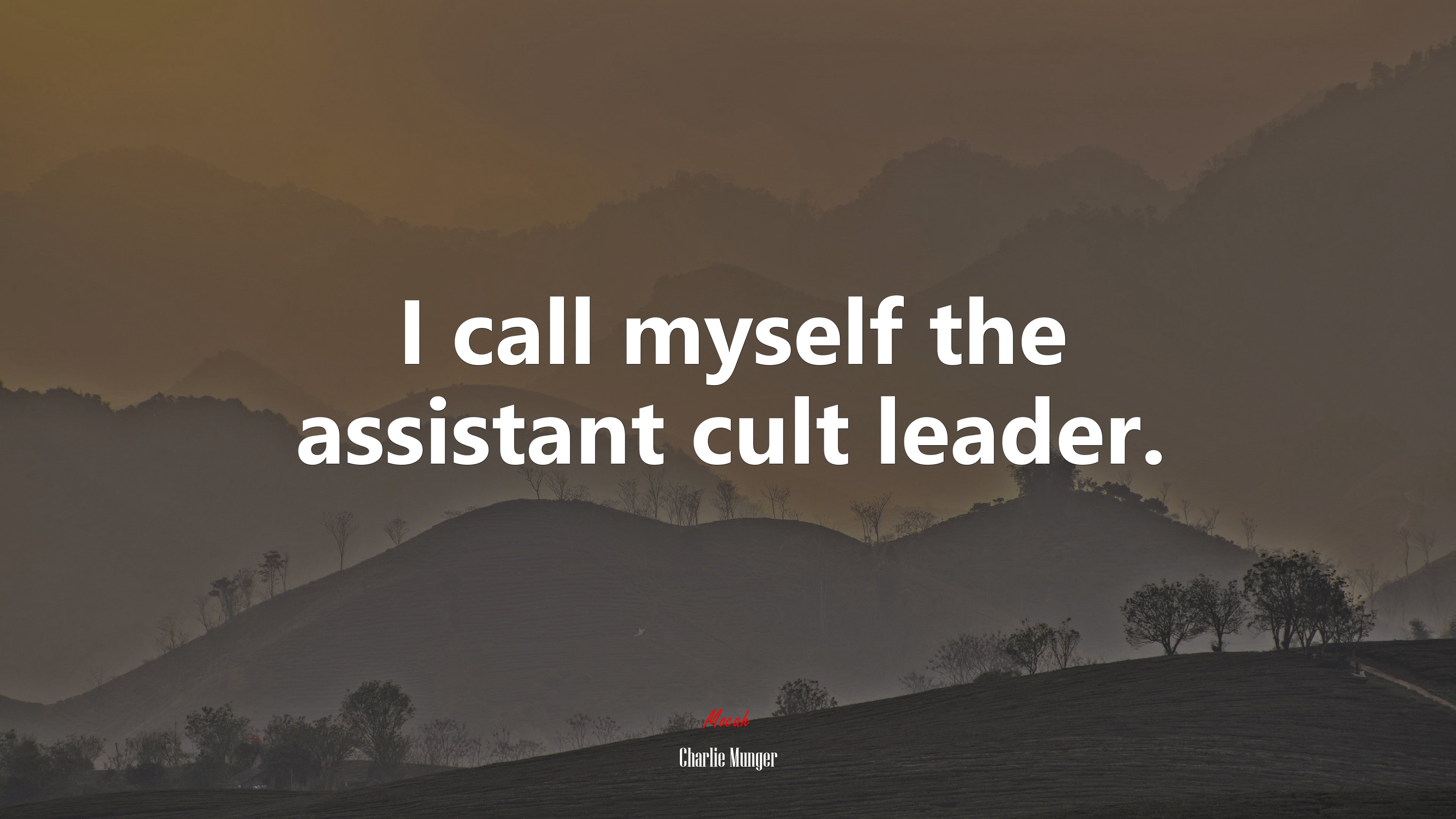 I call myself the assistant cult leader. | Charlie Munger quote HD Wallpaper