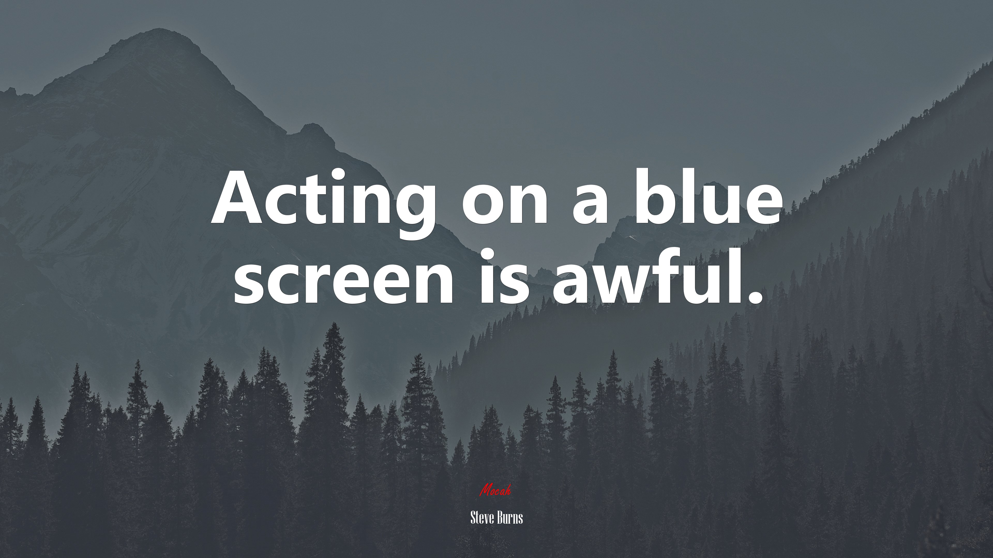 Acting on a blue screen is awful. | Steve Burns quote HD Wallpaper