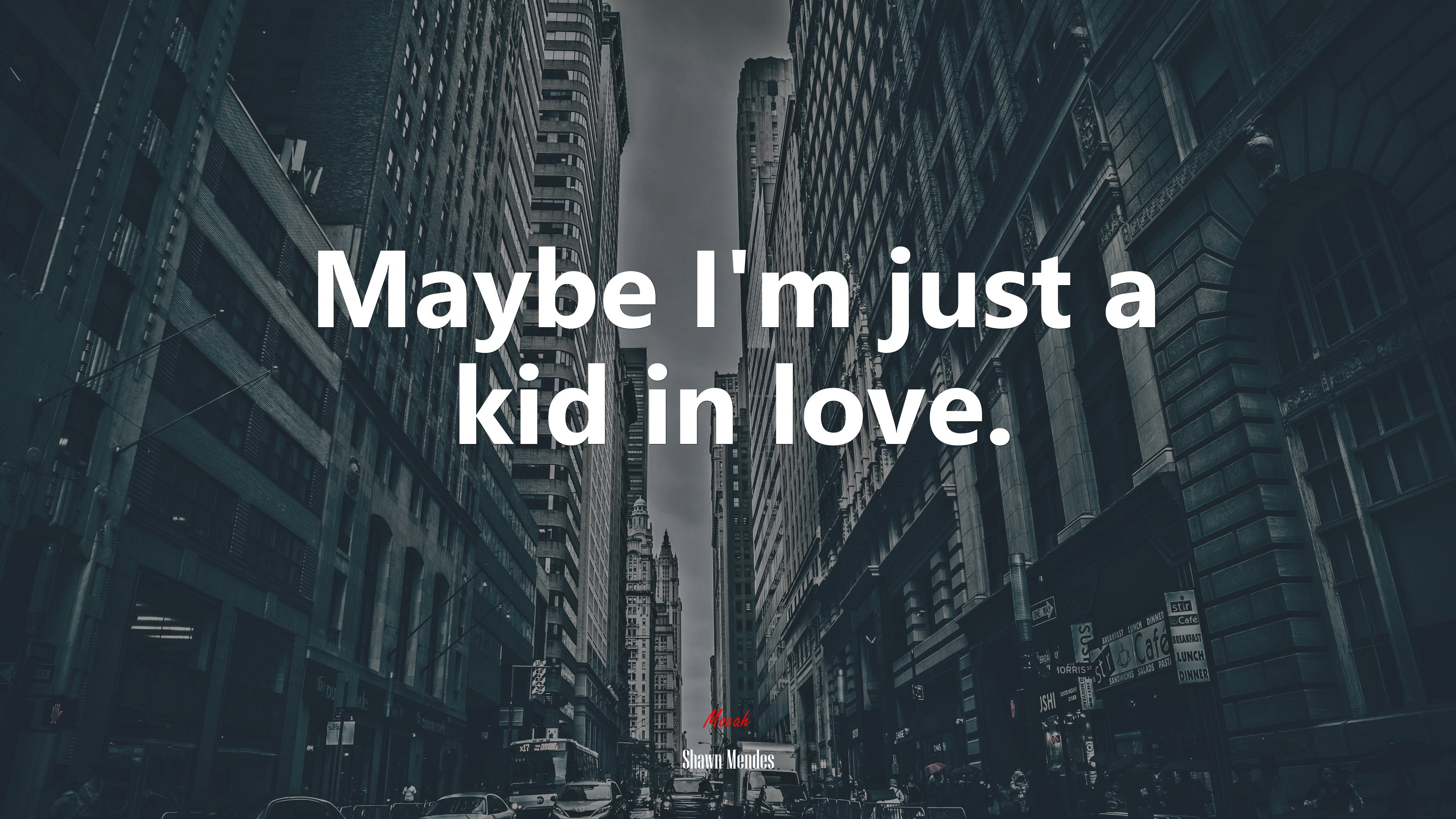 Maybe I’m just a kid in love. | Shawn Mendes quote HD Wallpaper
