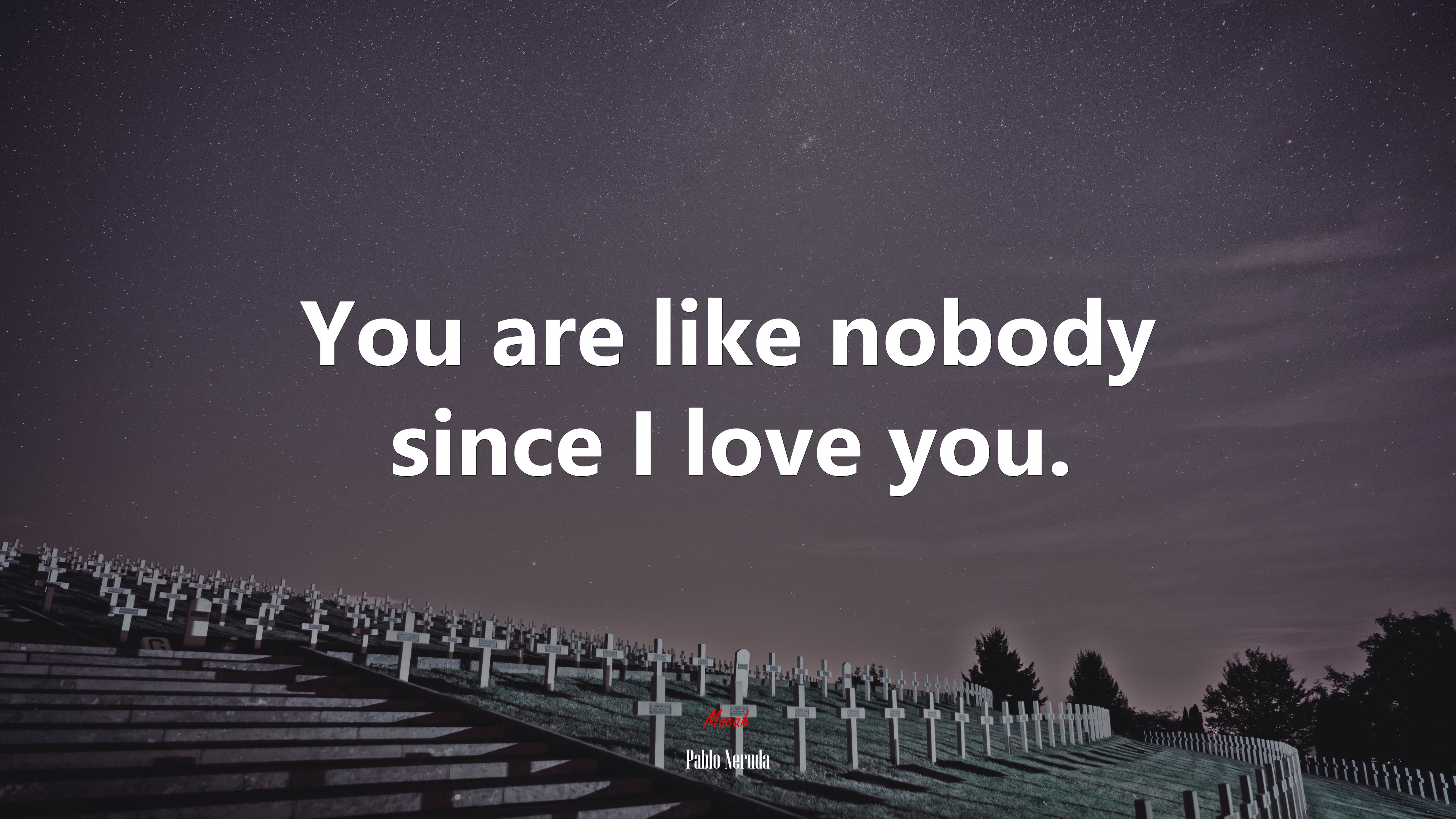 You are like nobody since I love you. | Pablo Neruda quote HD Wallpaper