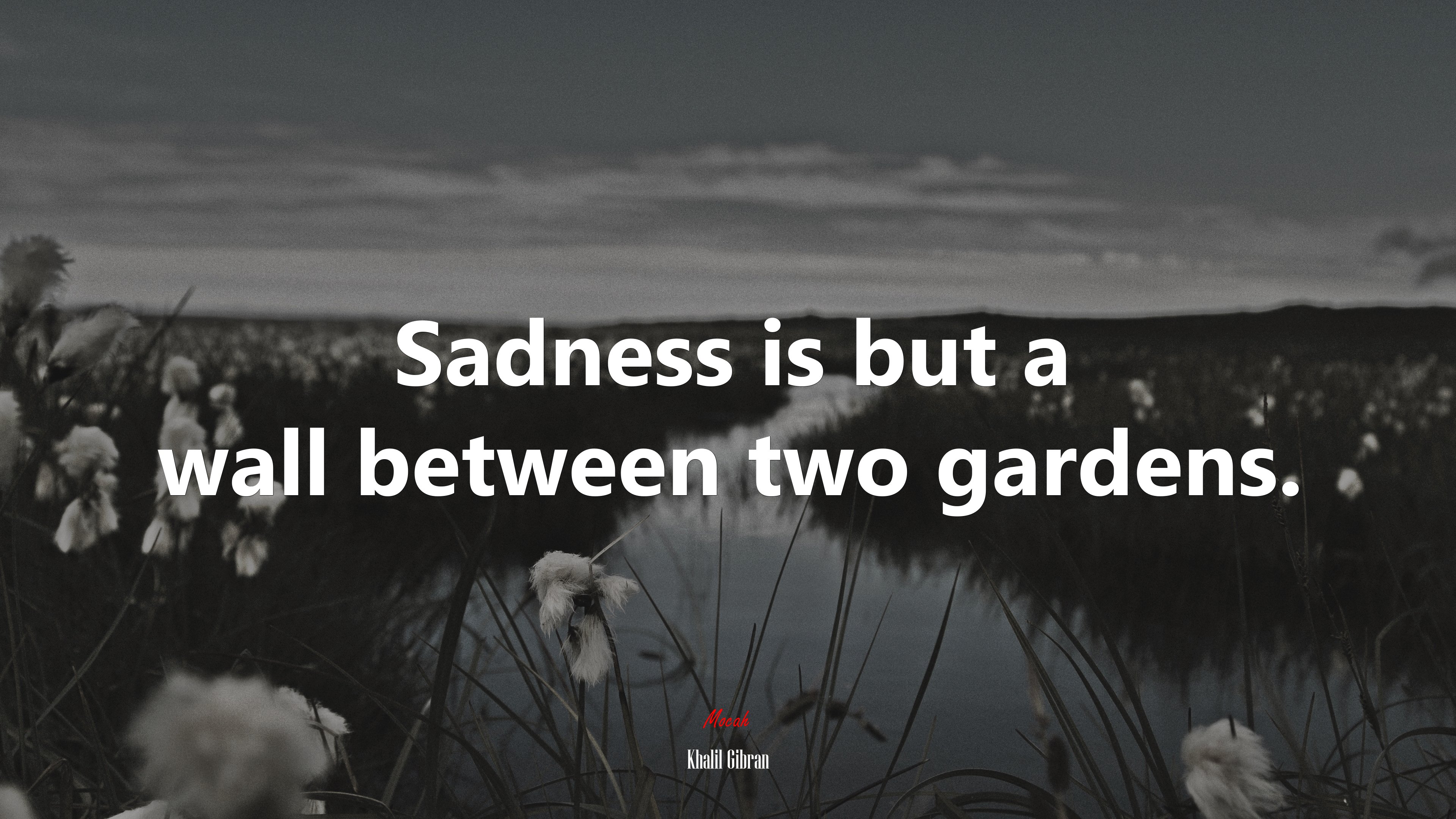 Sadness is but a wall between two gardens. | Khalil Gibran quote HD Wallpaper
