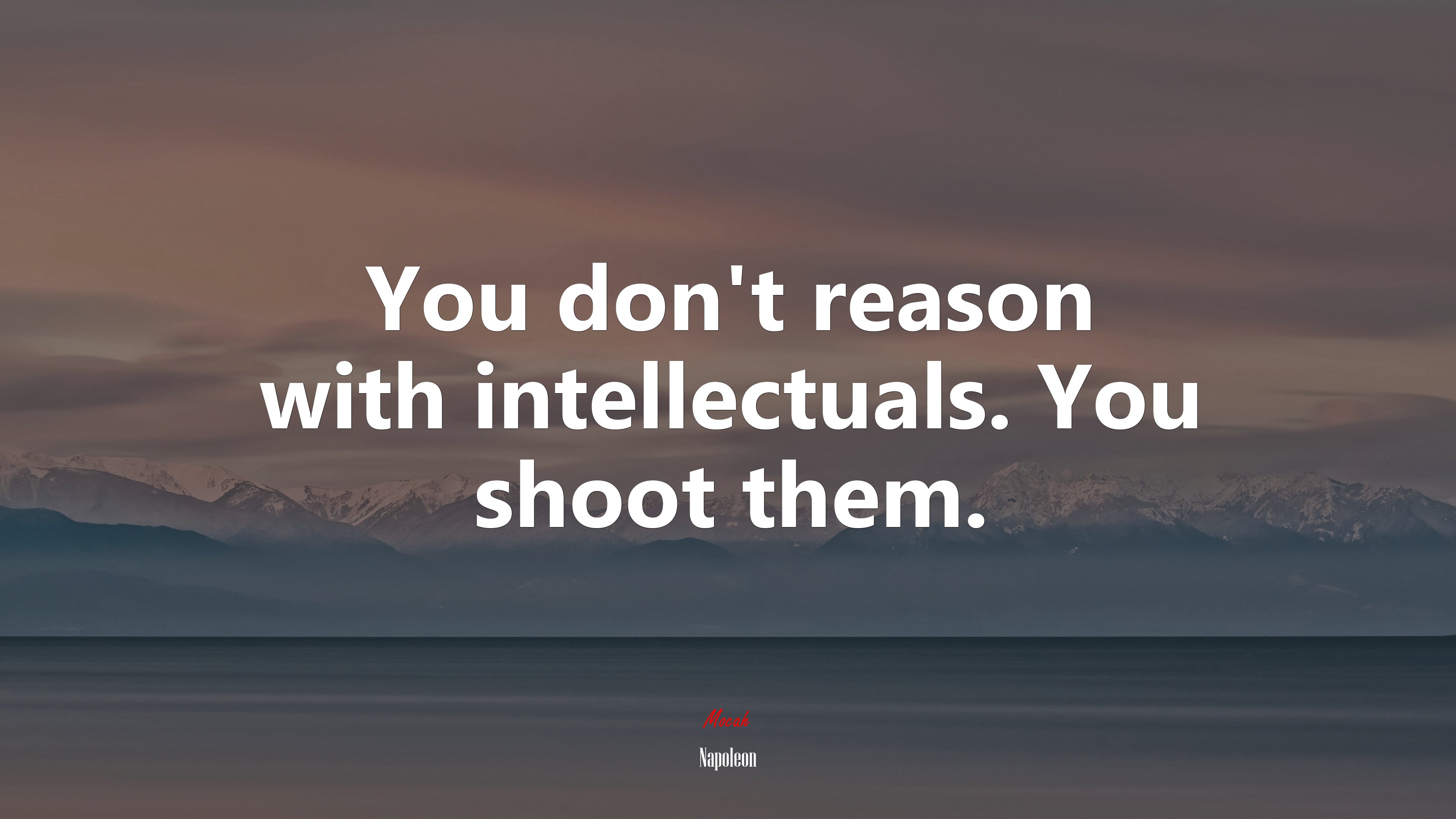 You don’t reason with intellectuals. You shoot them. | Napoleon quote HD Wallpaper
