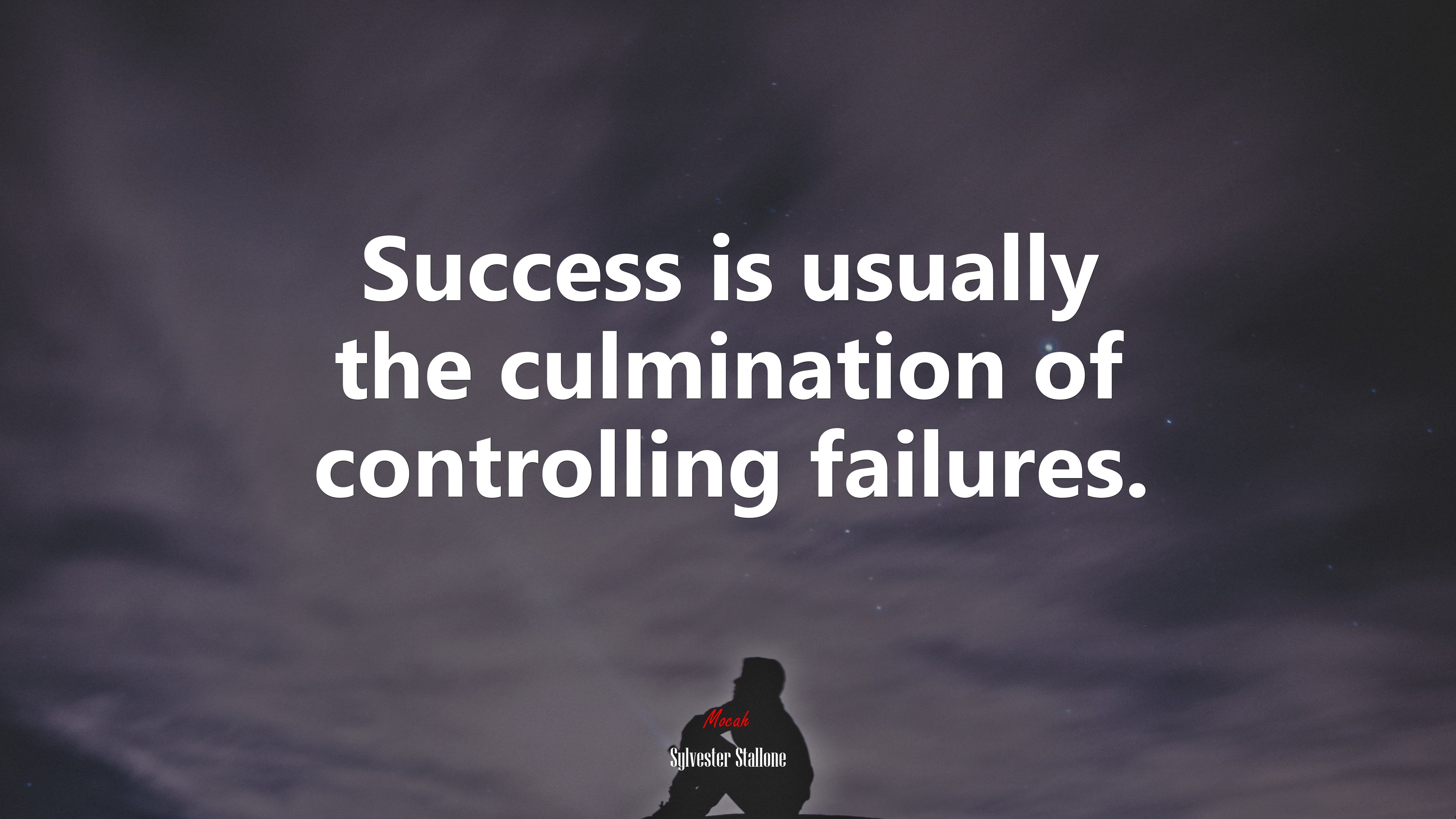 Success is usually the culmination of controlling failures. | Sylvester Stallone quote HD Wallpaper