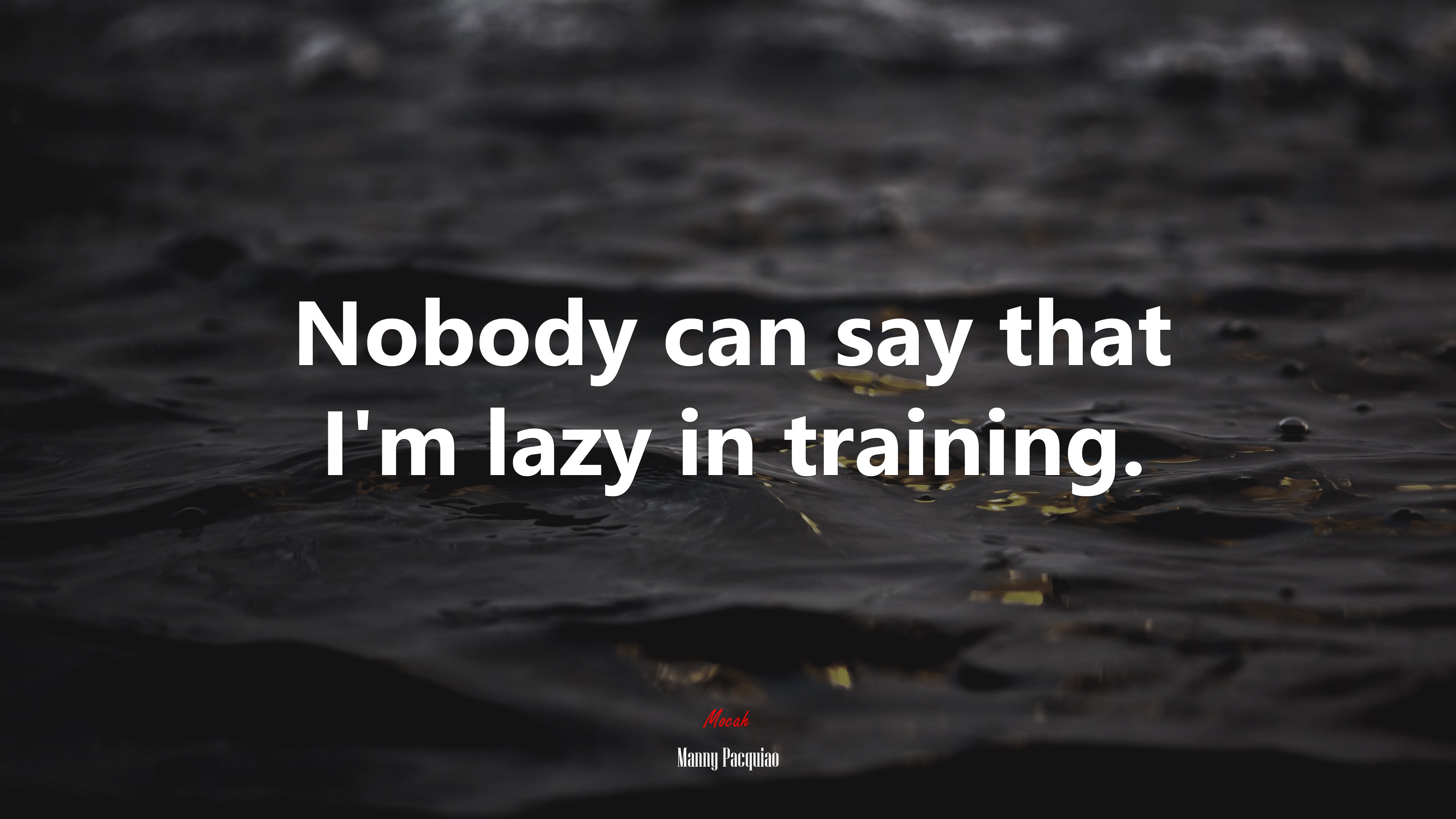 Nobody can say that I’m lazy in training. | Manny Pacquiao quote HD Wallpaper