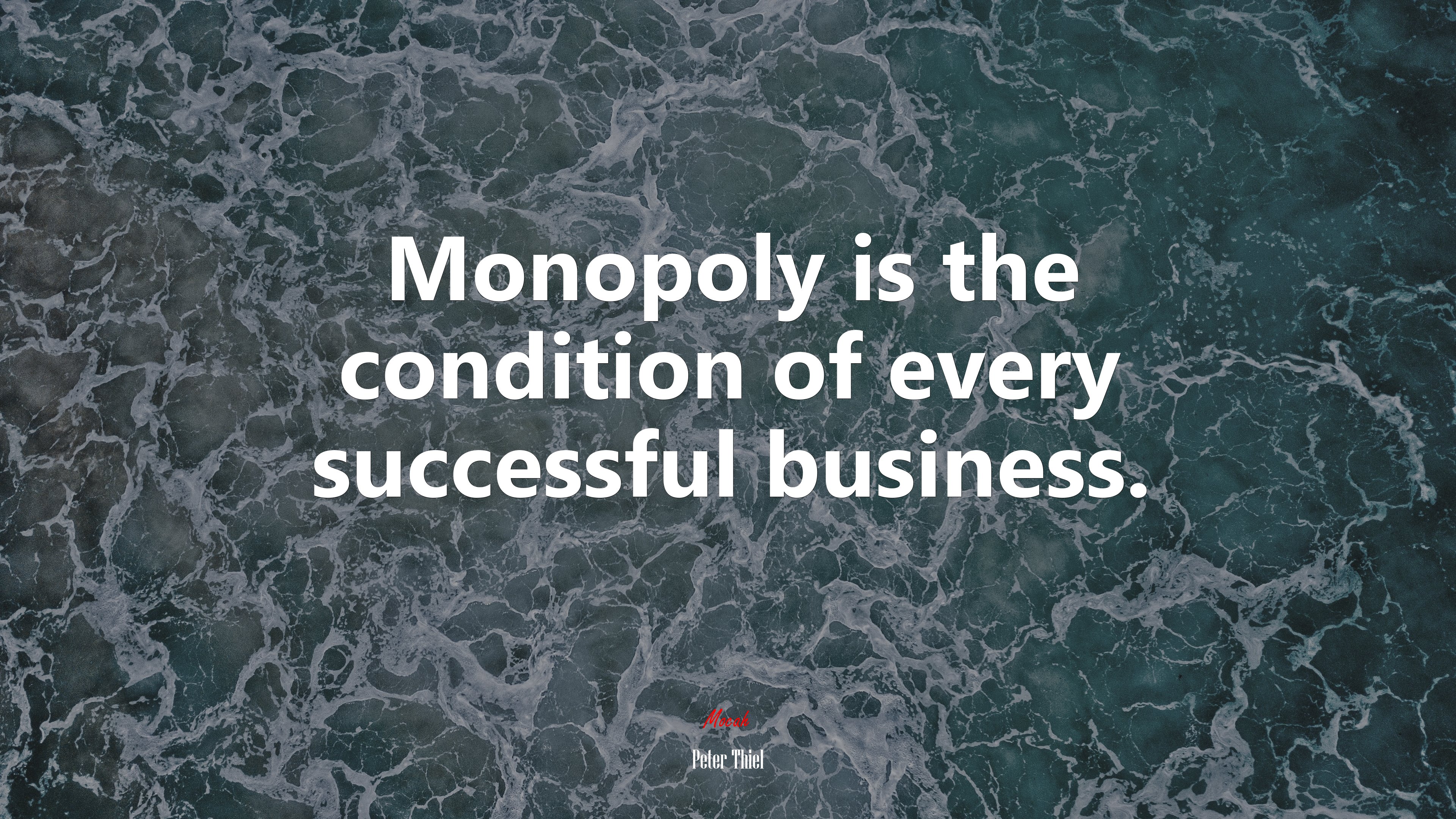Monopoly is the condition of every successful business. | Peter Thiel quote HD Wallpaper