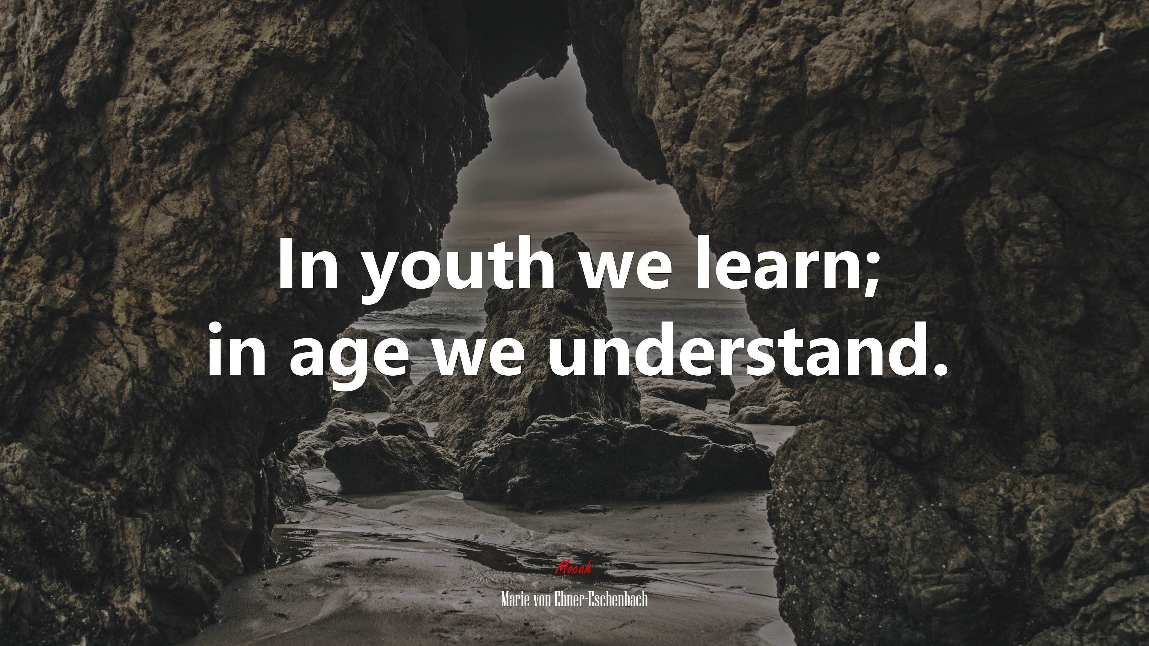In youth we learn; in age we understand. | Marie von Ebner-Eschenbach quote HD Wallpaper