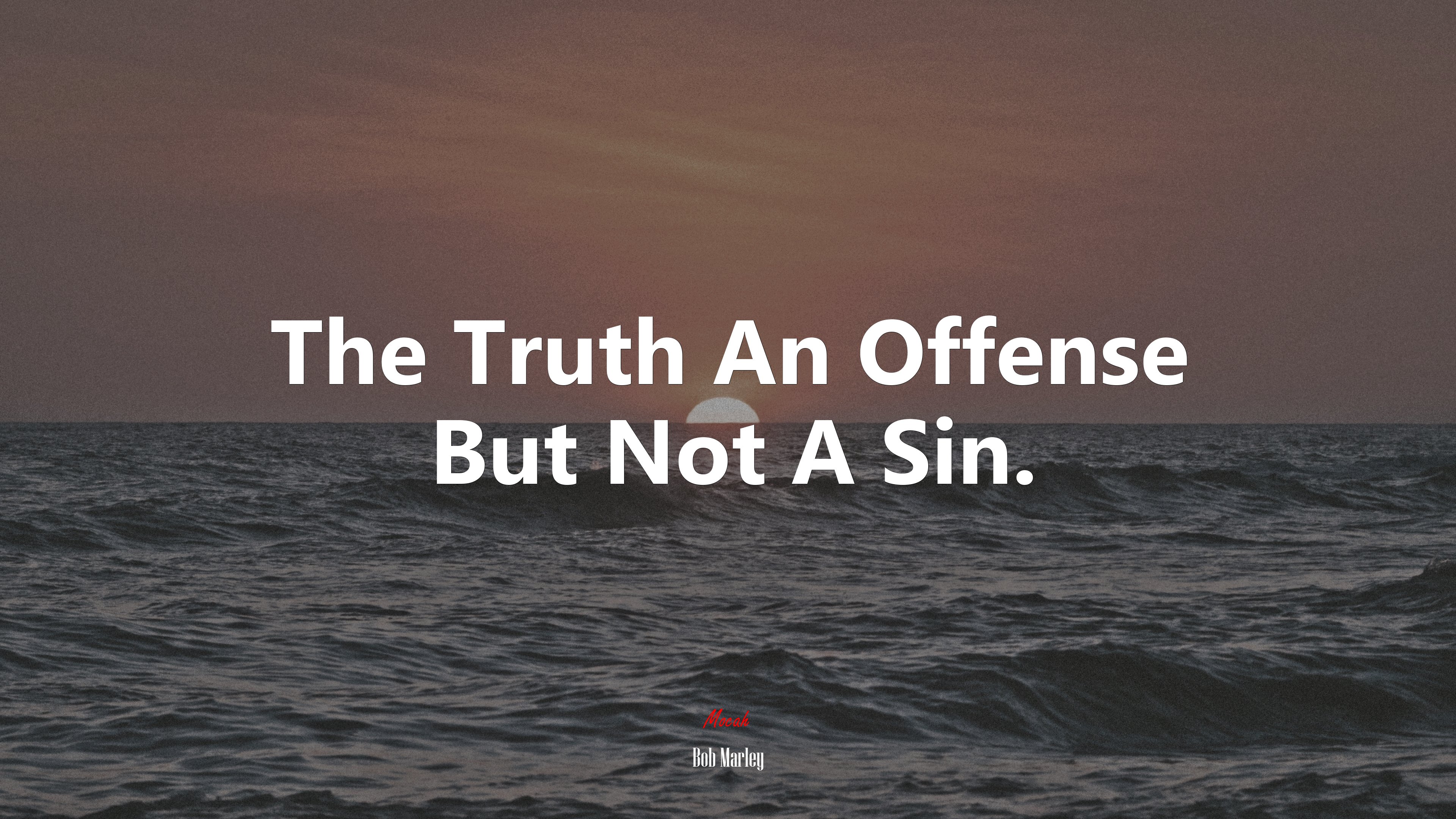 The Truth An Offense But Not A Sin. | Bob Marley quote HD Wallpaper