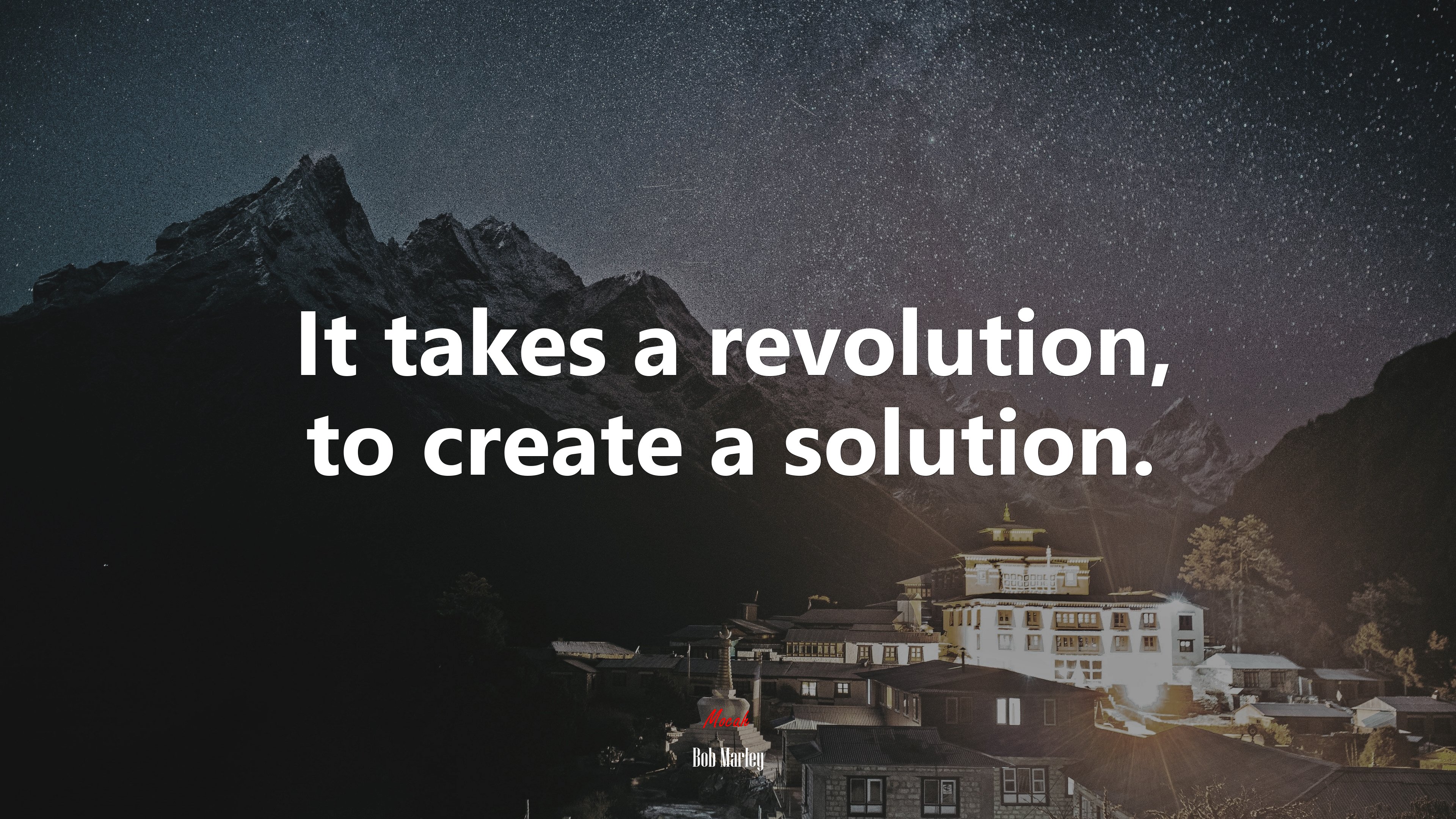 It takes a revolution, to create a solution. | Bob Marley quote HD Wallpaper