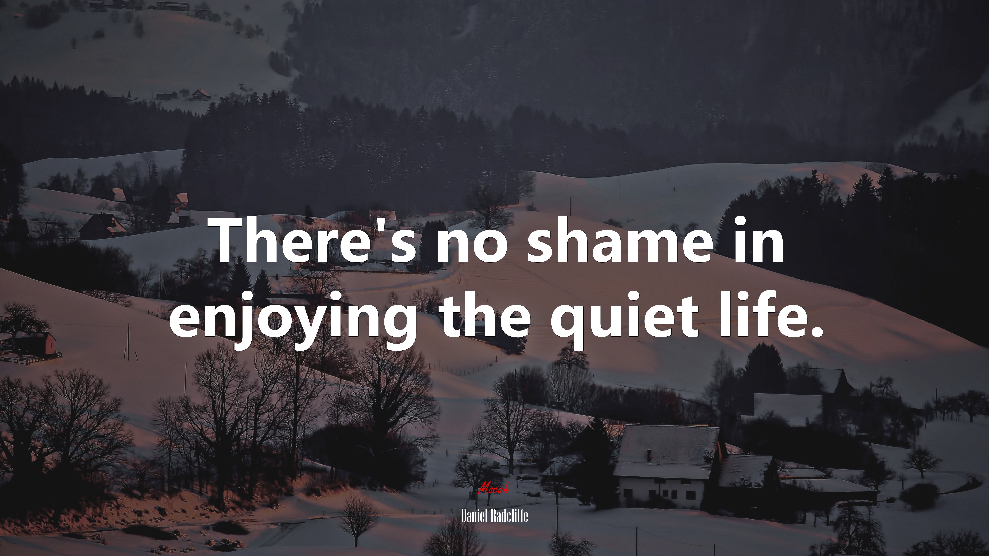 There’s no shame in enjoying the quiet life. | Daniel Radcliffe quote HD Wallpaper