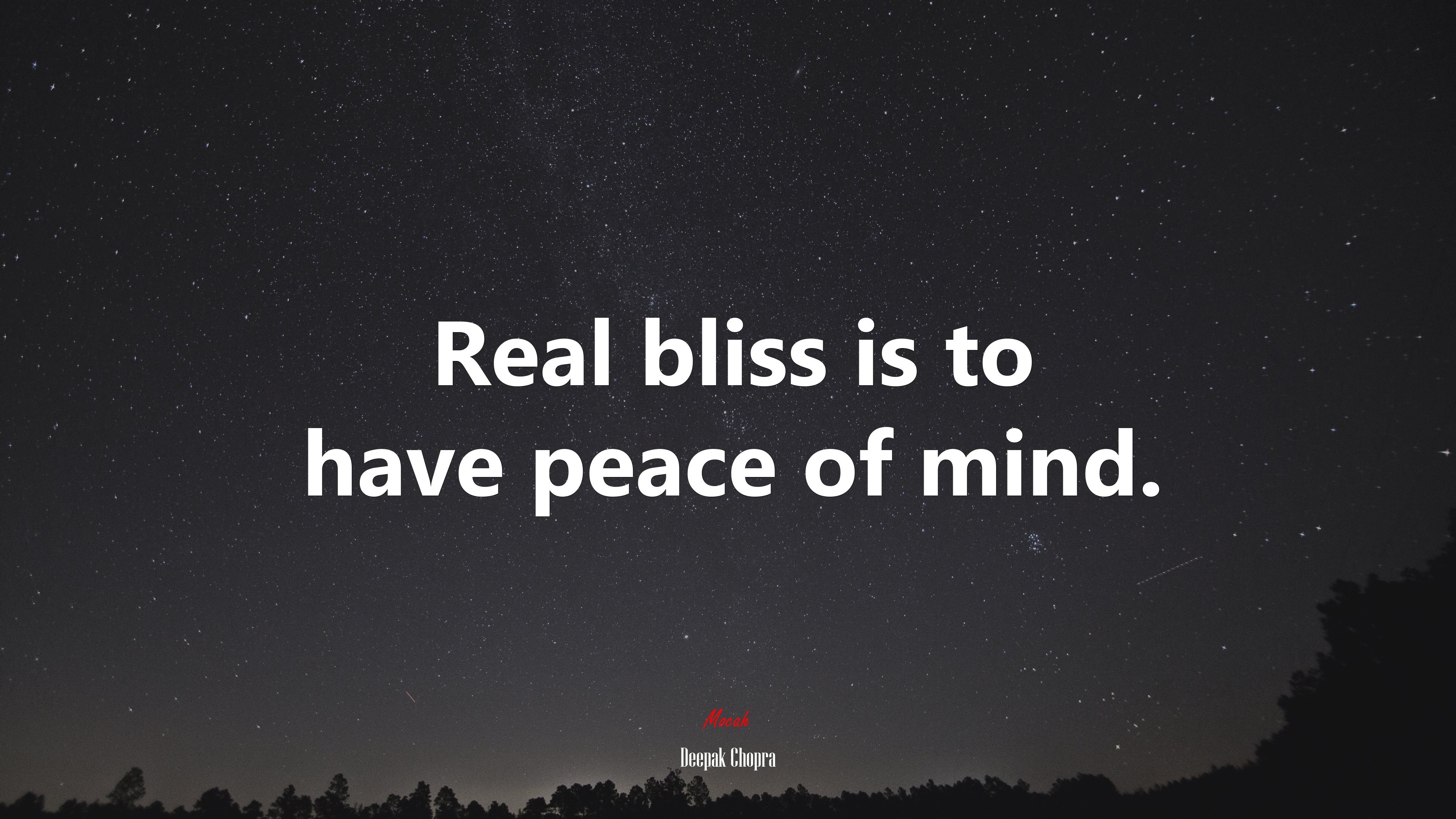 Real bliss is to have peace of mind. | Deepak Chopra quote HD Wallpaper