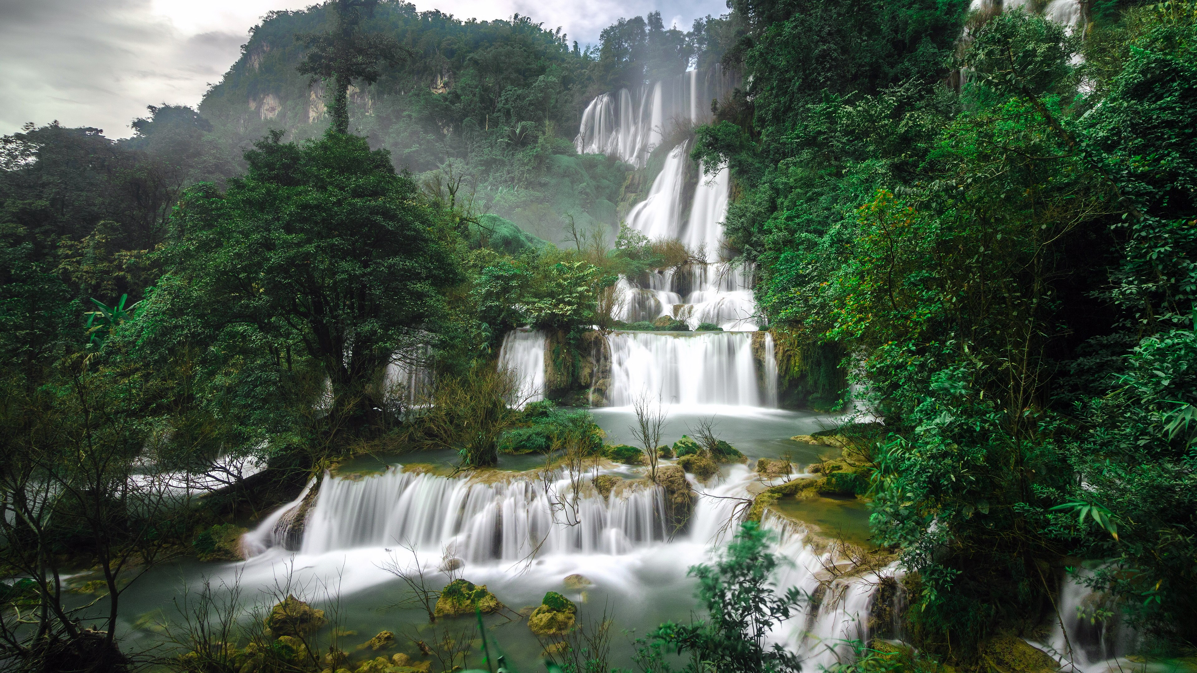 Tierrasanta Waterfall in Thailand HD Wallpaper