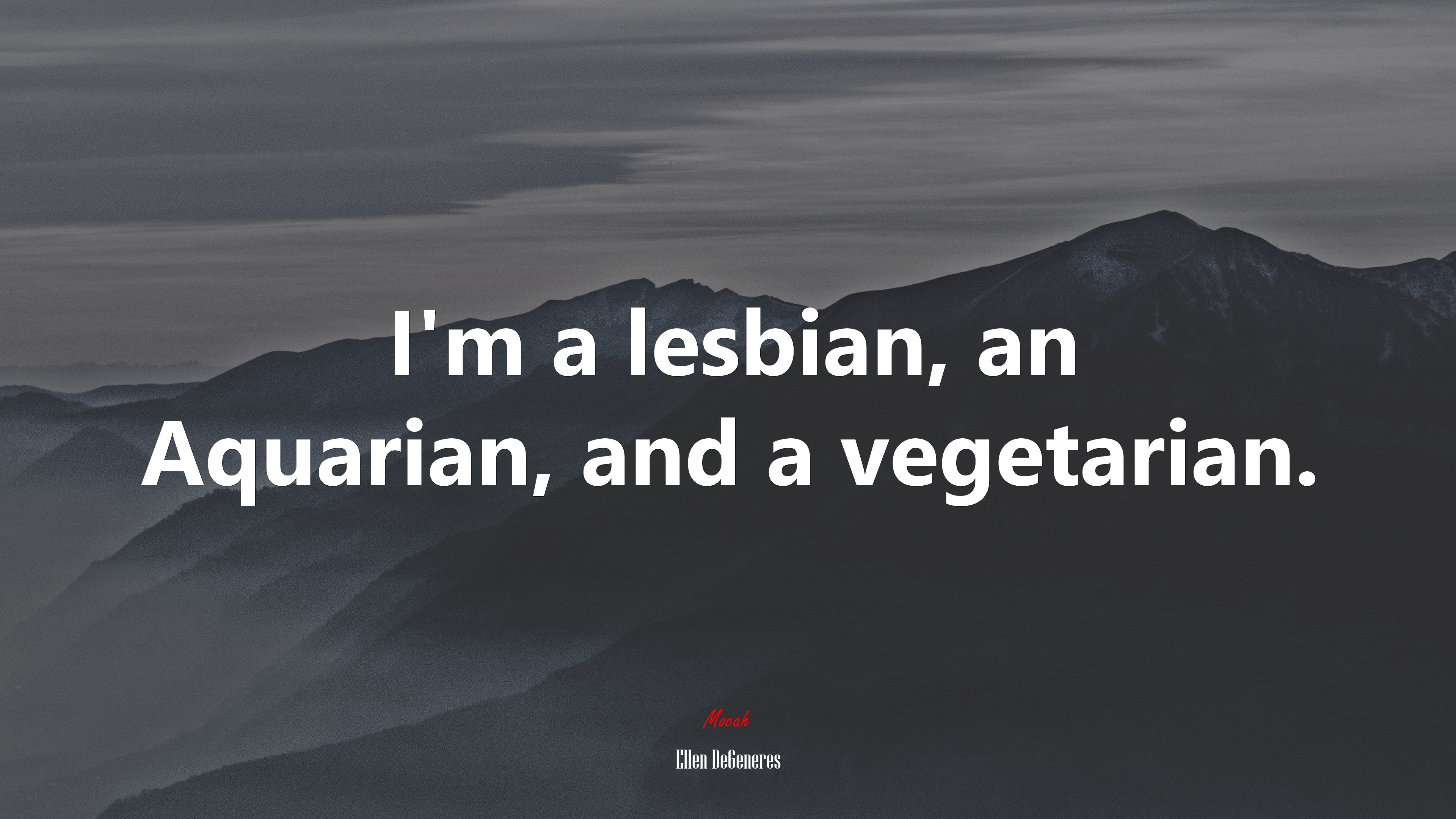 I’m a lesbian, an Aquarian, and a vegetarian. | Ellen DeGeneres quote HD Wallpaper