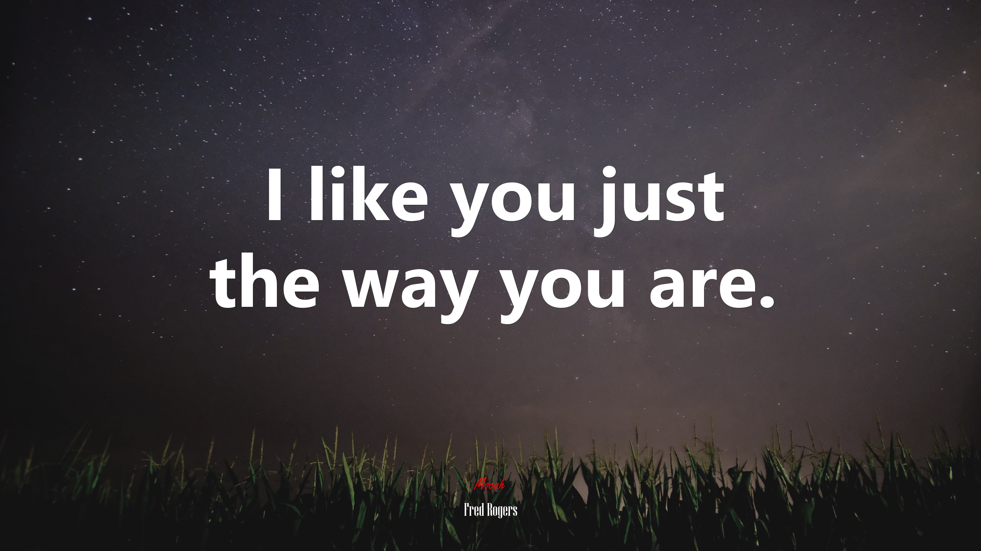 I like you just the way you are. | Fred Rogers quote HD Wallpaper