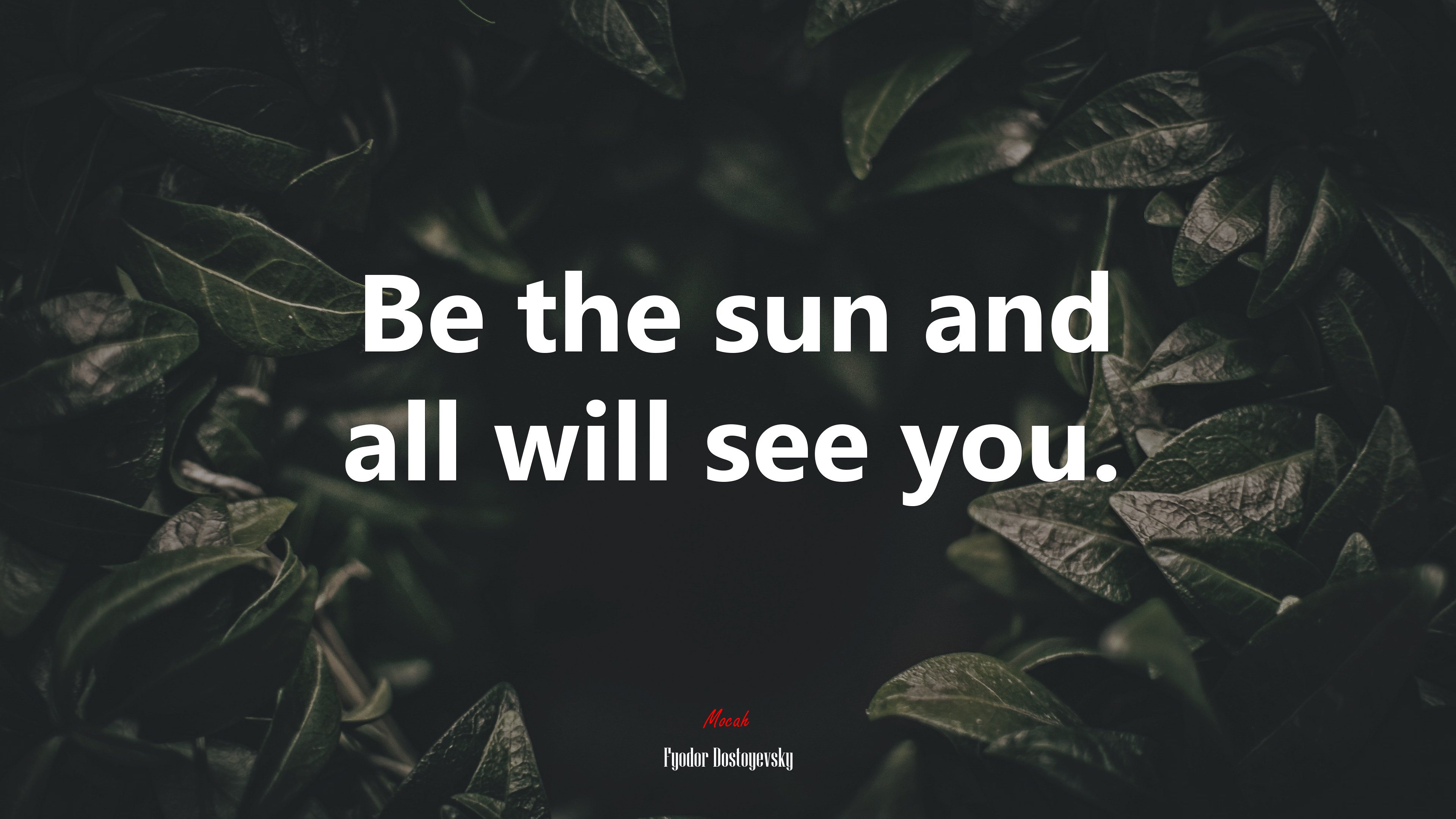 Be the sun and all will see you. | Fyodor Dostoyevsky quote HD Wallpaper