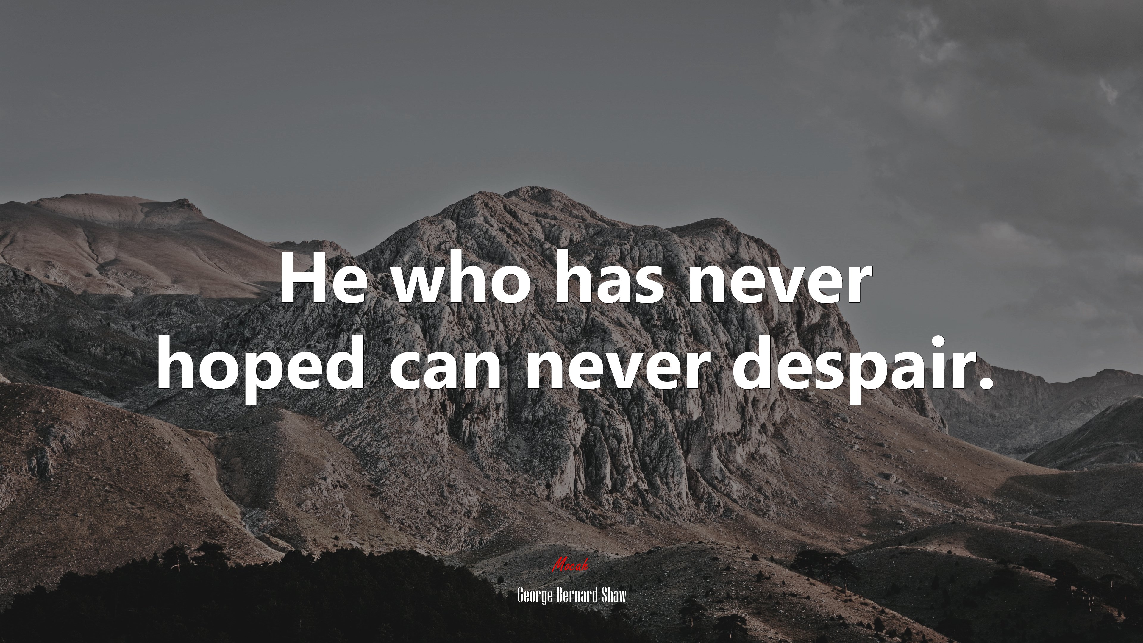 He who has never hoped can never despair. | George Bernard Shaw quote HD Wallpaper