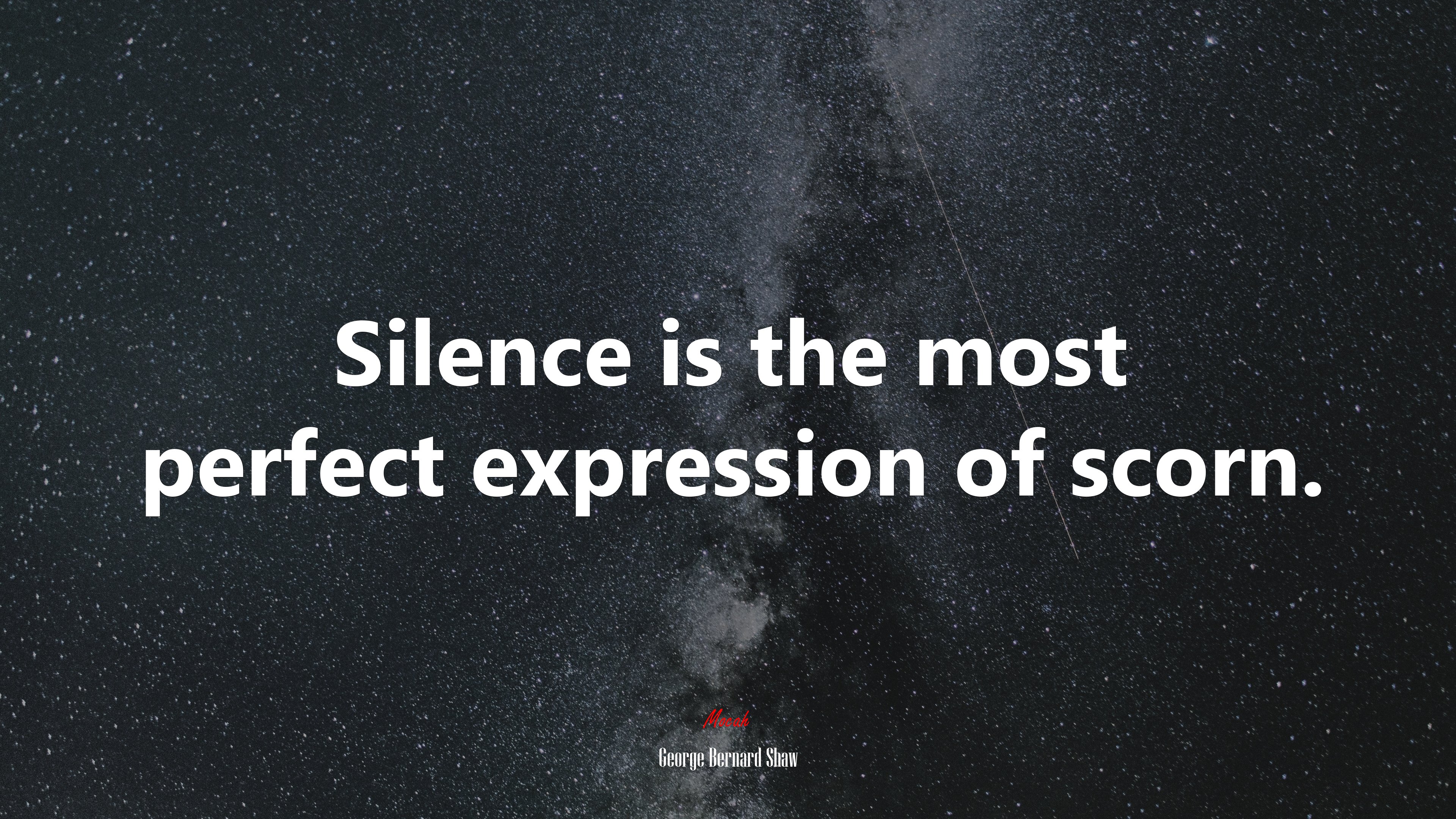 Silence is the most perfect expression of scorn. | George Bernard Shaw quote HD Wallpaper